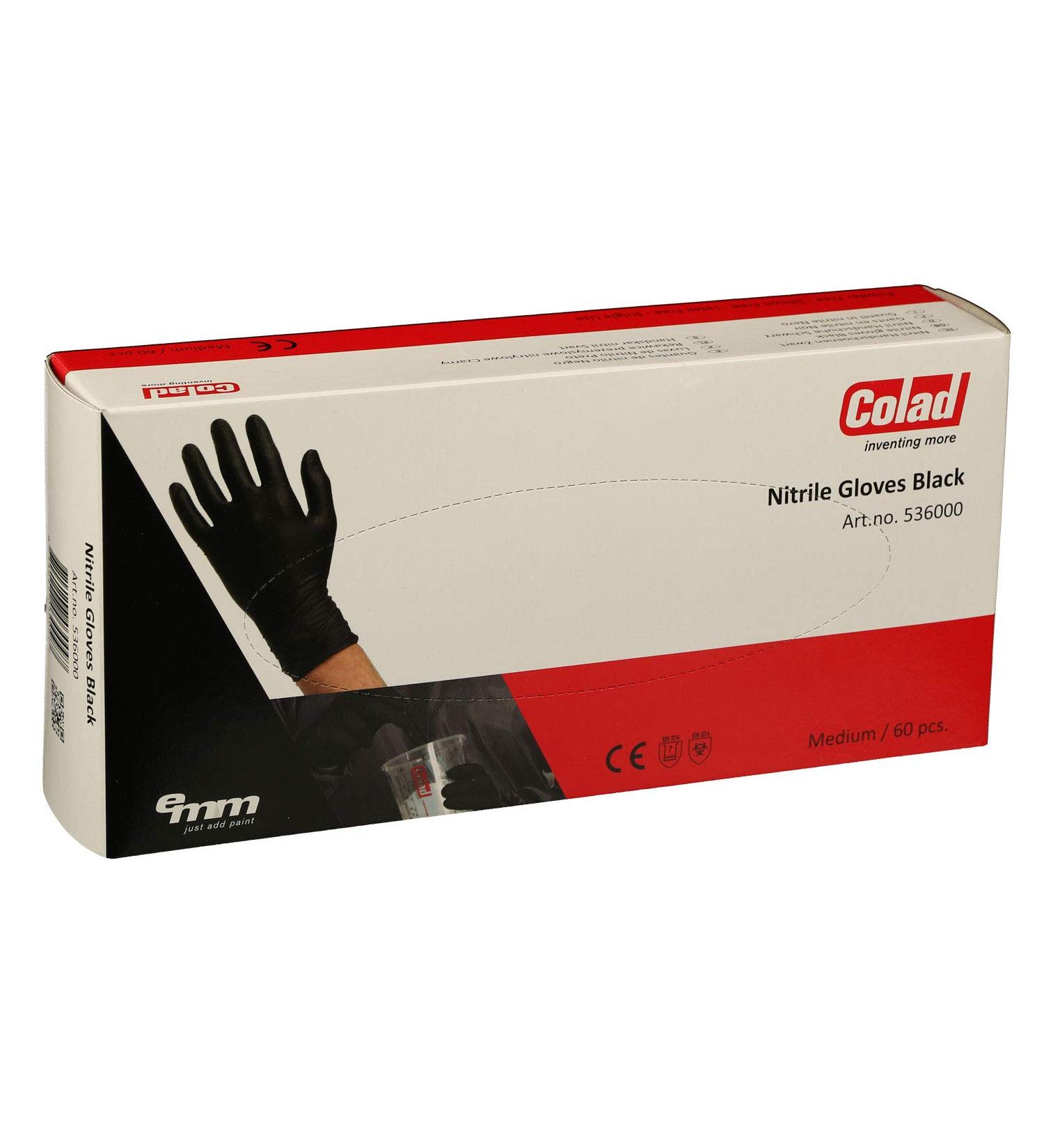Colad 60 Disposable Nitrile Gloves/Extra Black (Size: XL)