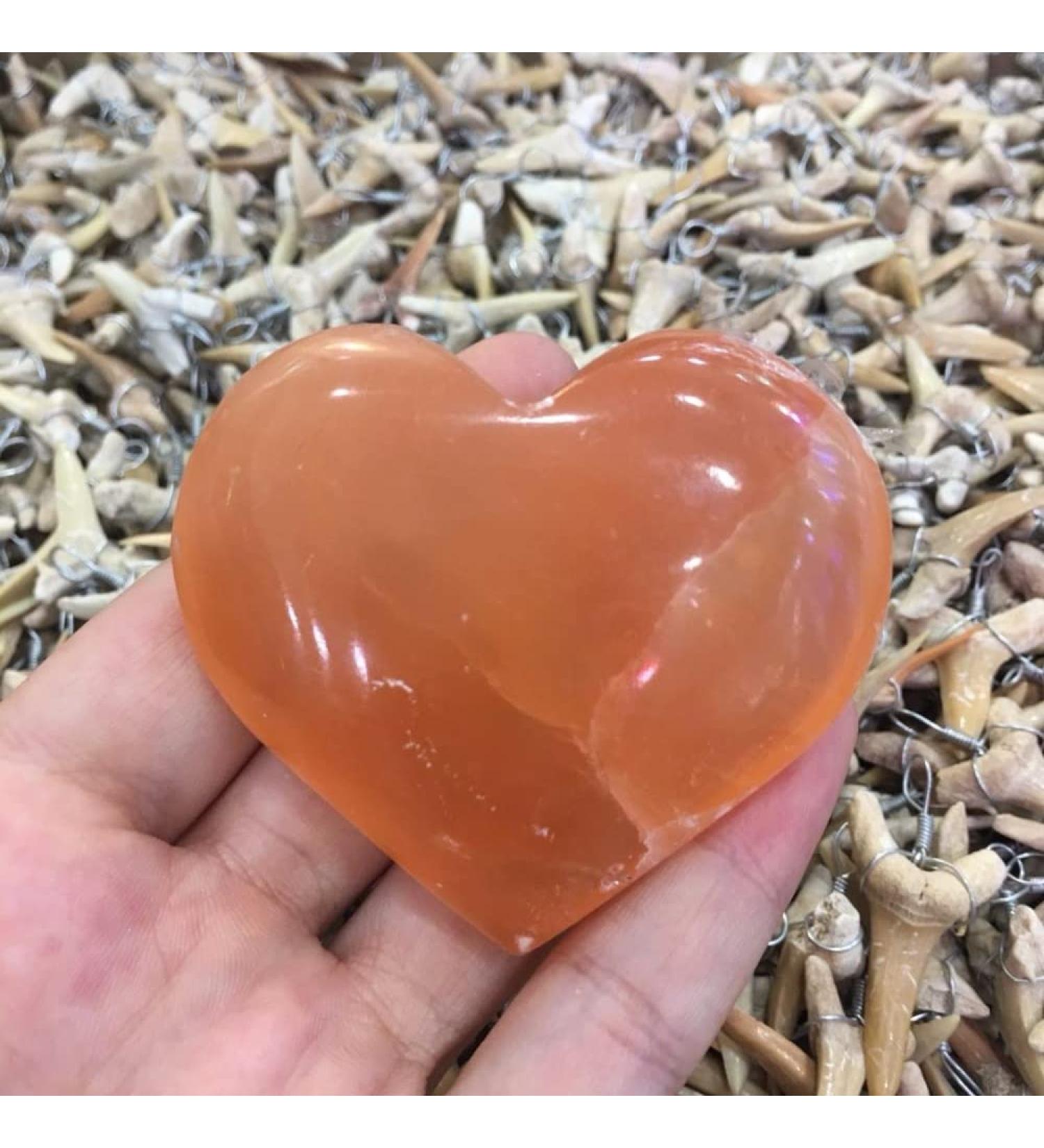 Big Size Natural Orange Selenite Heart Crystals Specimen for Home Decoration s - Buy Online on GoSupps.com