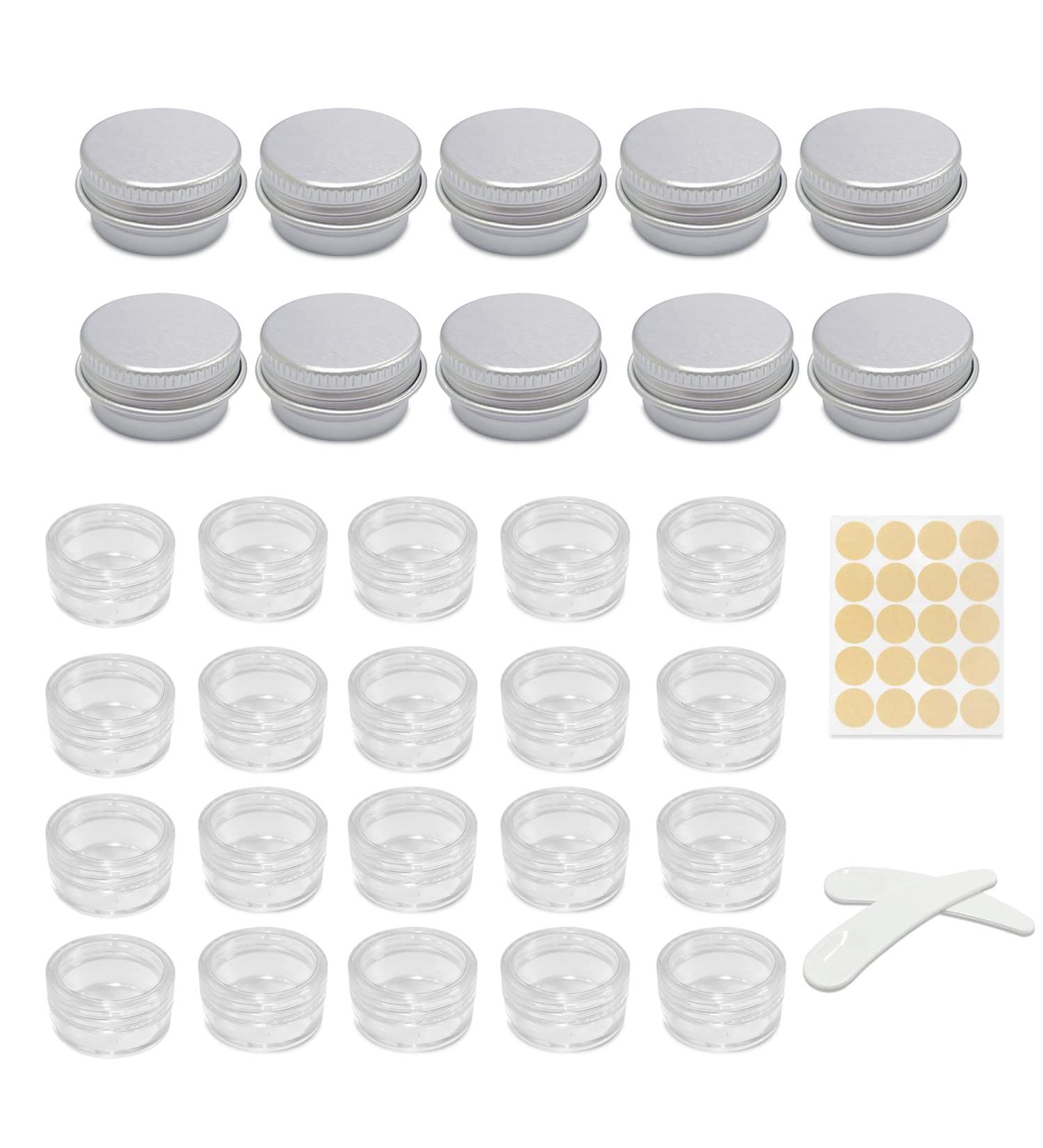 Mini Cosmetic Jars Travel Sample Box with Cowhide Sticker and Spoon (5g) - Buy Online on GoSupps.com