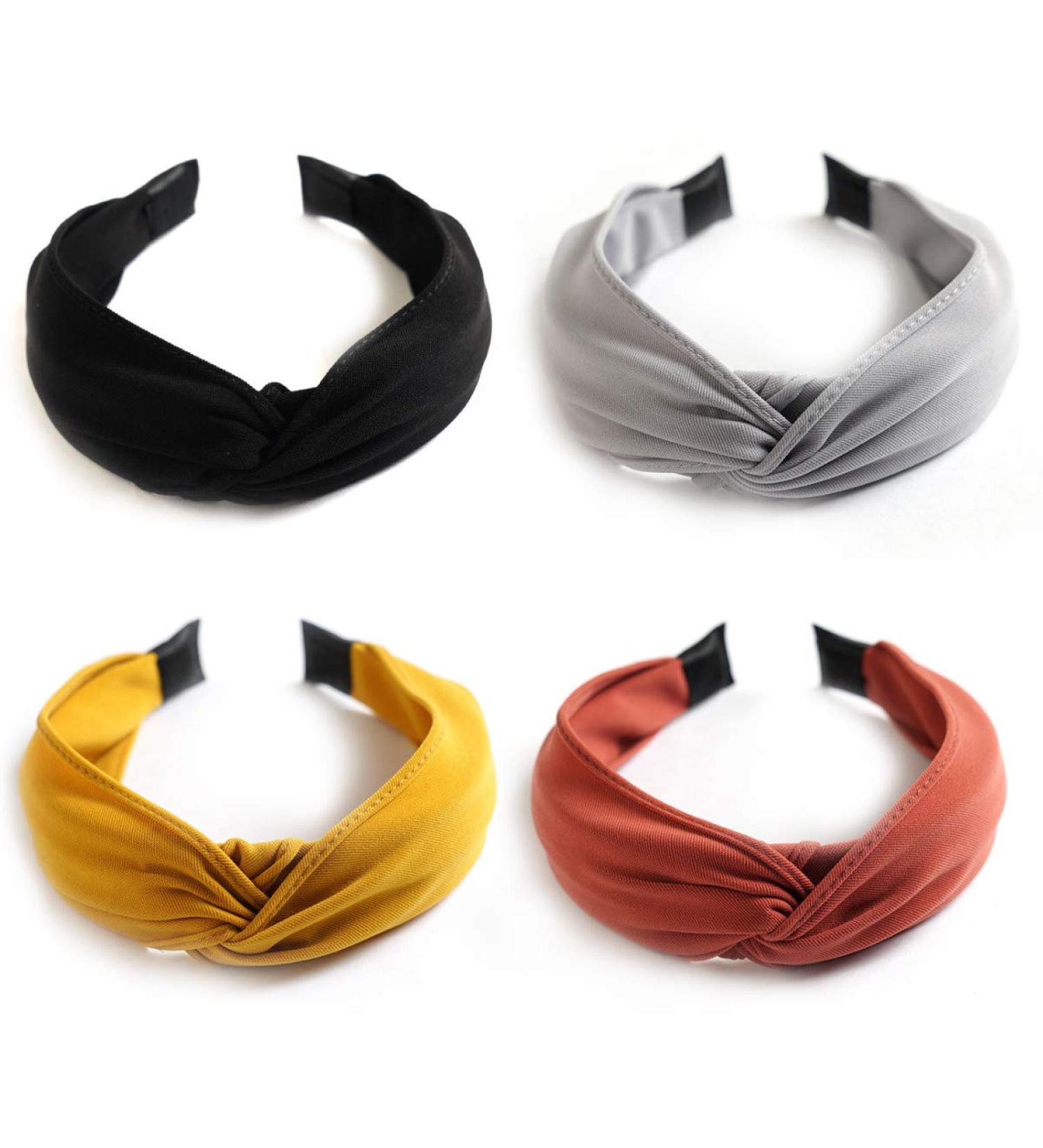 Buy Boho Twisted Women's Hair Ties | Flower Printed Elastic Headbands for Yoga & Sports - Yellow (2 Pack) - Buy Online on GoSupps.com
