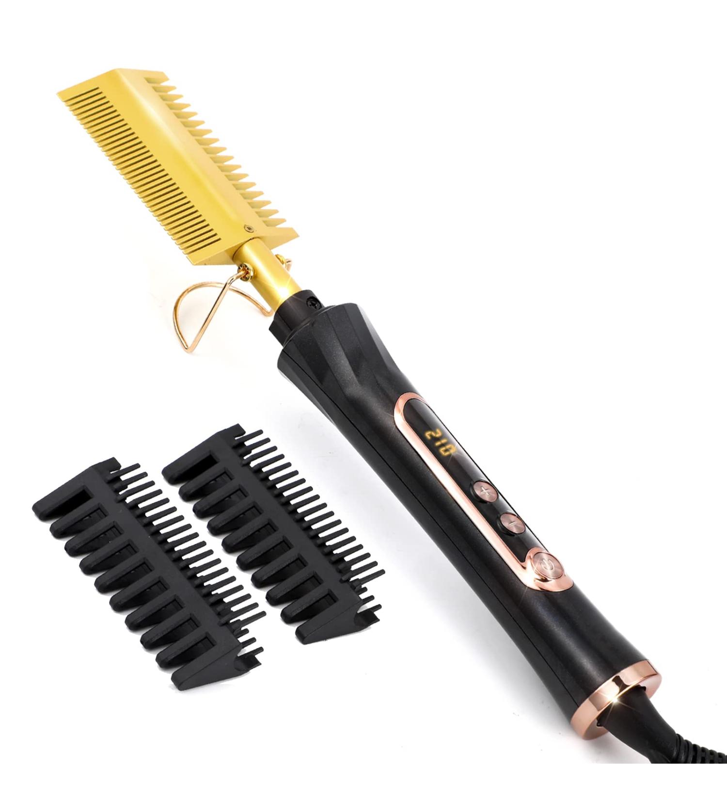 Ten-Tatent Electric Hot Comb Hair Straightener - Anti-Scald Double Sided Ceramic Beard & Hair Straightening Brush - Buy Online on GoSupps.com