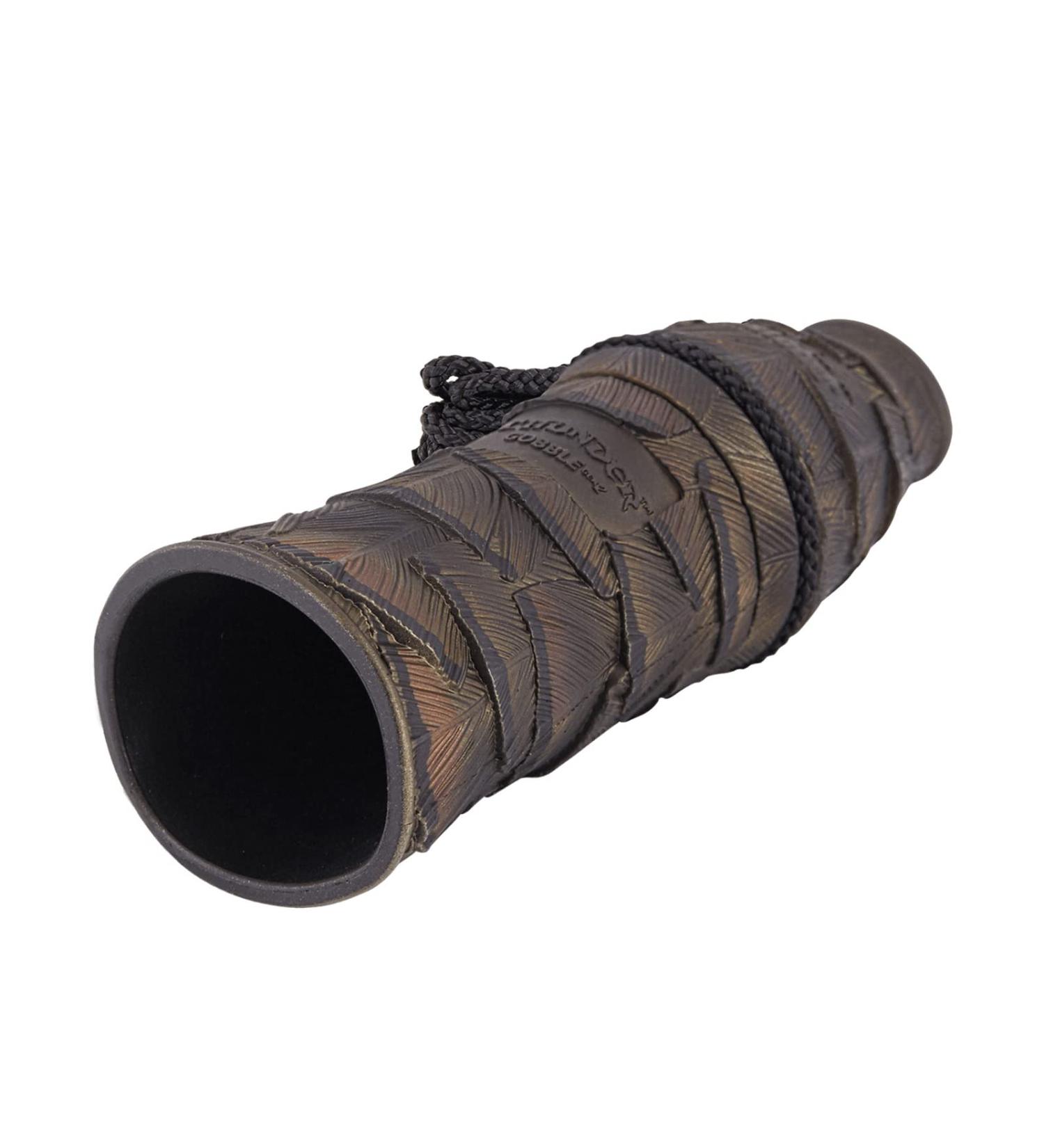 Flextone Hunting Loud True-to-Life Realistic Gobbles Sounds Easy-to-Use Double-Reed Flexible Magnum Thunder Gobble Locator Hybrid Turkey Game Call (Gen 2) Brown 2 x 2 x 2