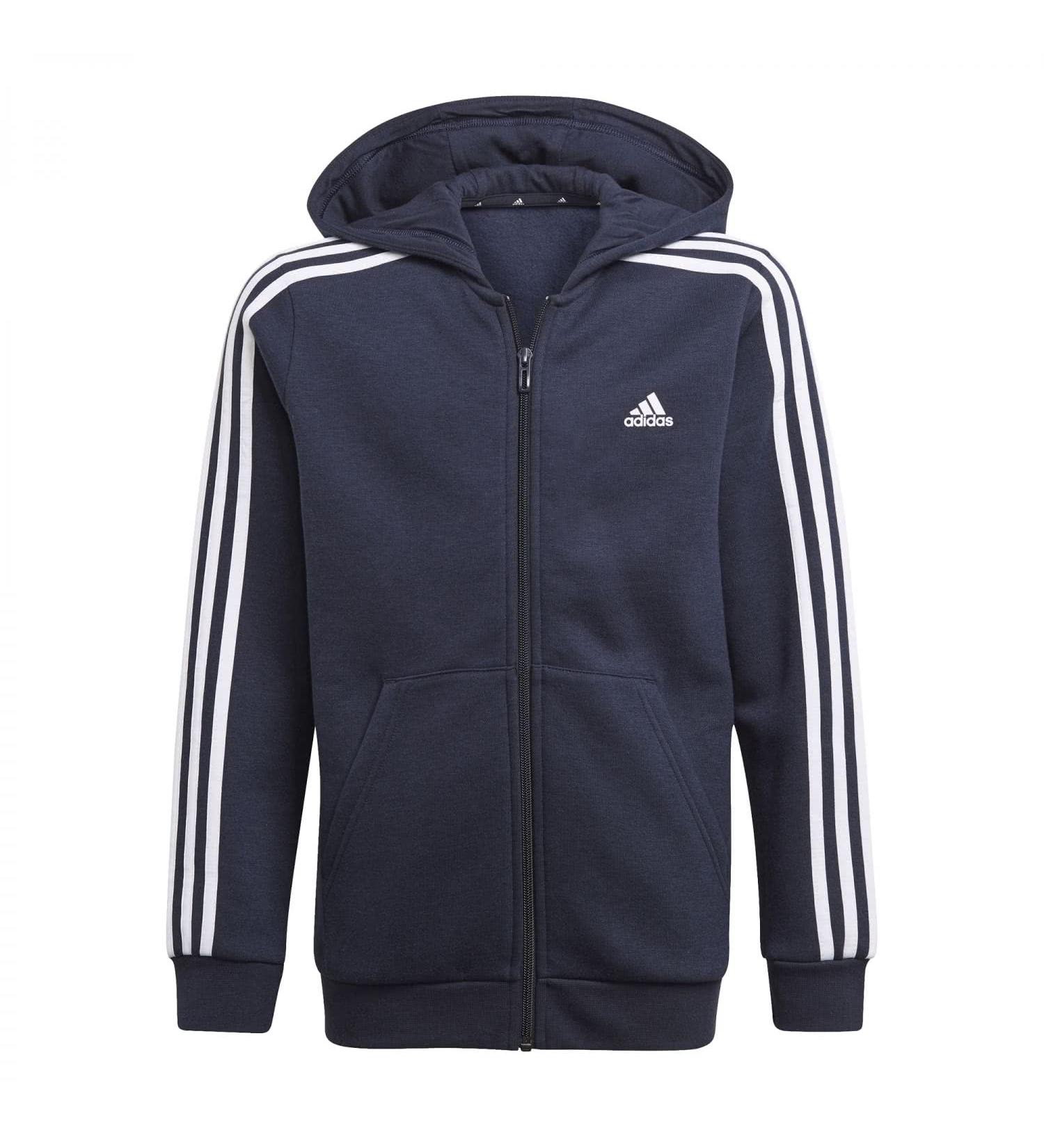adidas Boys B 3s Fz Hd Sweatshirt (1 Pack) 128 Tinley/White