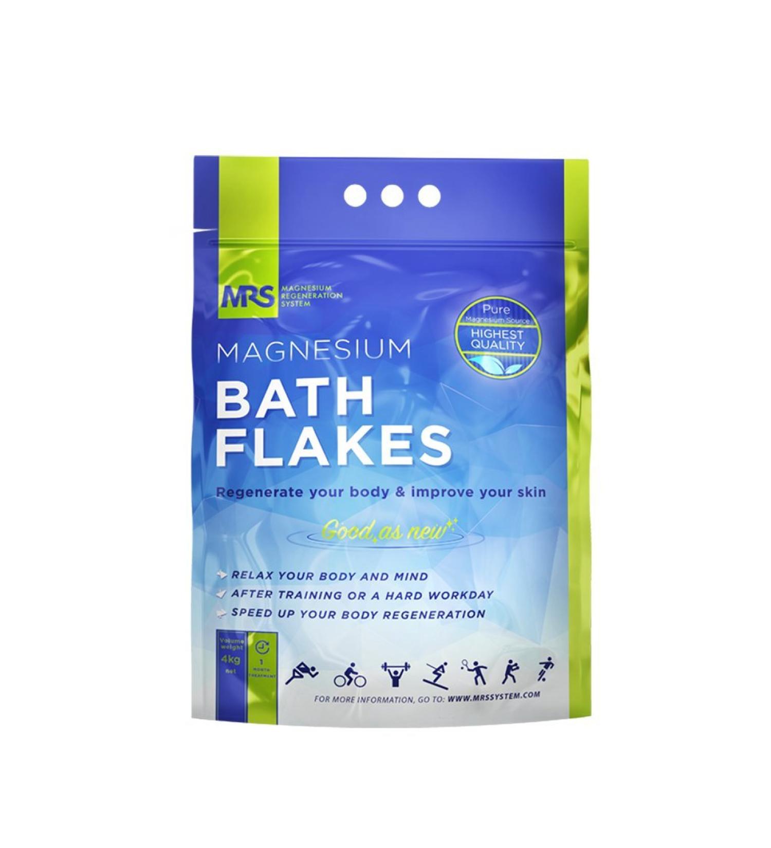 MRS Magnesium Flakes - 100% Natural Magnesium Chloride for Foot & Full Baths - 4 kg Pack - Ideal for Magnesium Deficiency - Buy Online on GoSupps.com