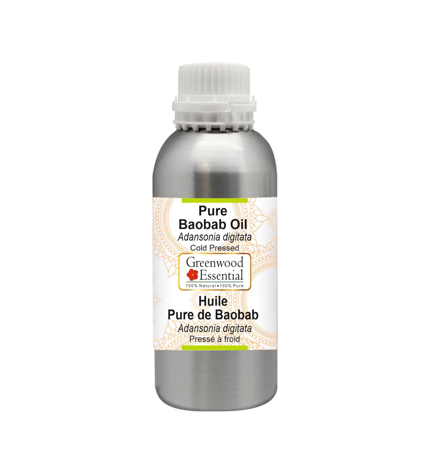 Greenwood Essential Pure Baobab Oil - 300ml Cold Pressed Therapeutic Grade (Adansonia digitata) - Natural Skincare & Haircare - Buy Online on GoSupps.com