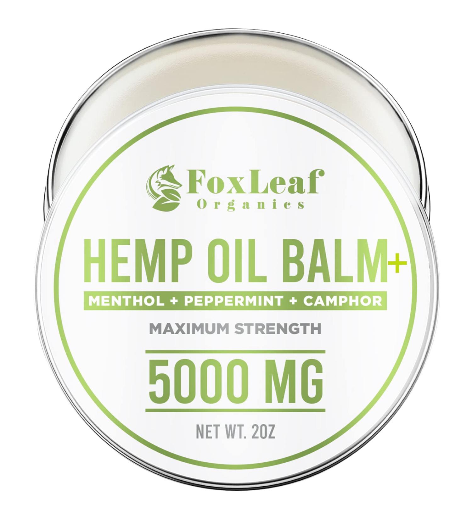 FOXLEAF Organic Hemp Oil Balm with Arnica, Camphor & Menthol - Soothes Muscles, Joints & Back Pain - Made in USA - Buy Online on GoSupps.com