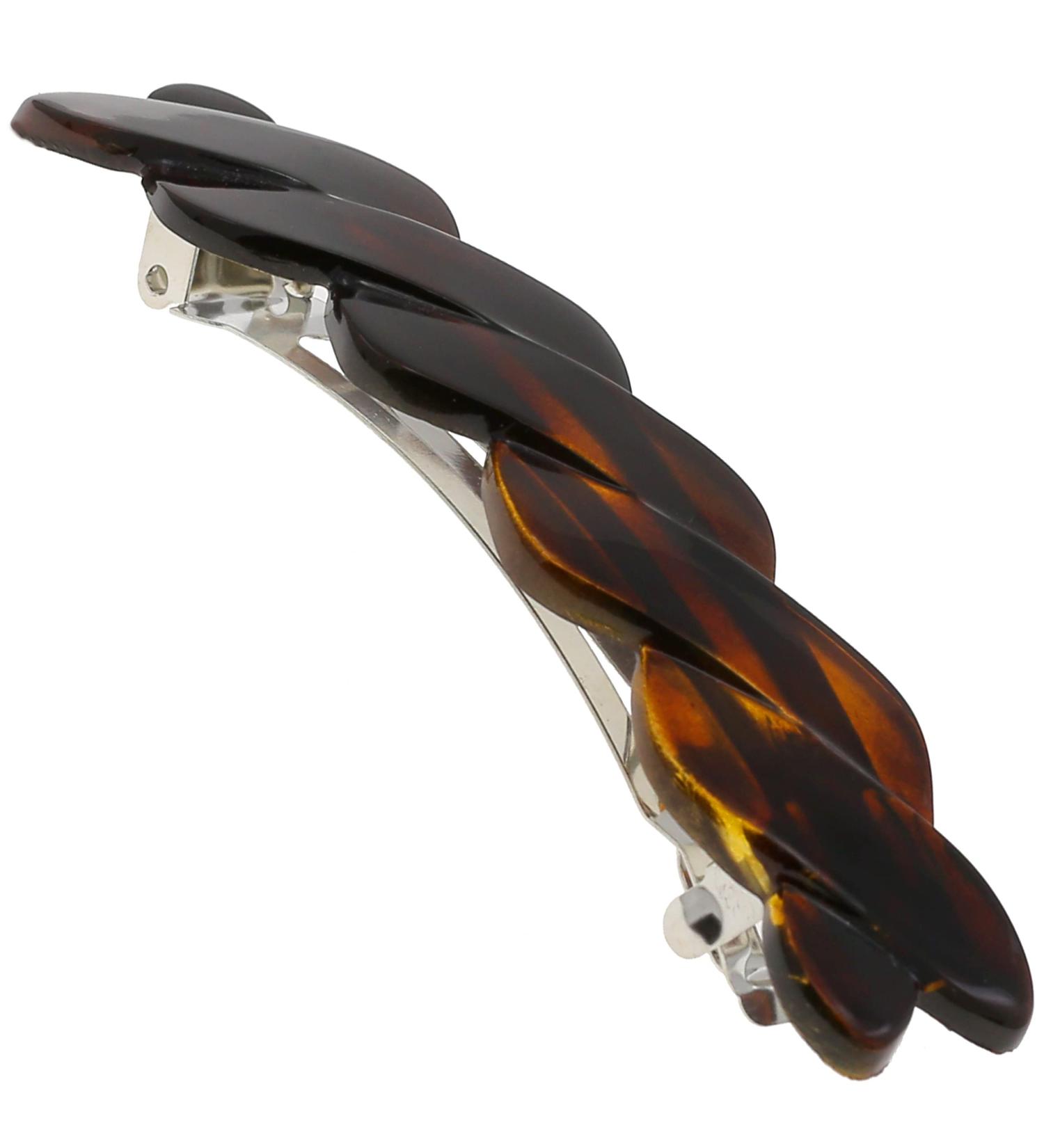 Camila Paris CP2427 French Braided Hair Barrette Clip - Tortoise Shell Design, Automatic Clasp, Strong Hold Grip - Women's Hair Accessory, Made in France - Buy Online on GoSupps.com