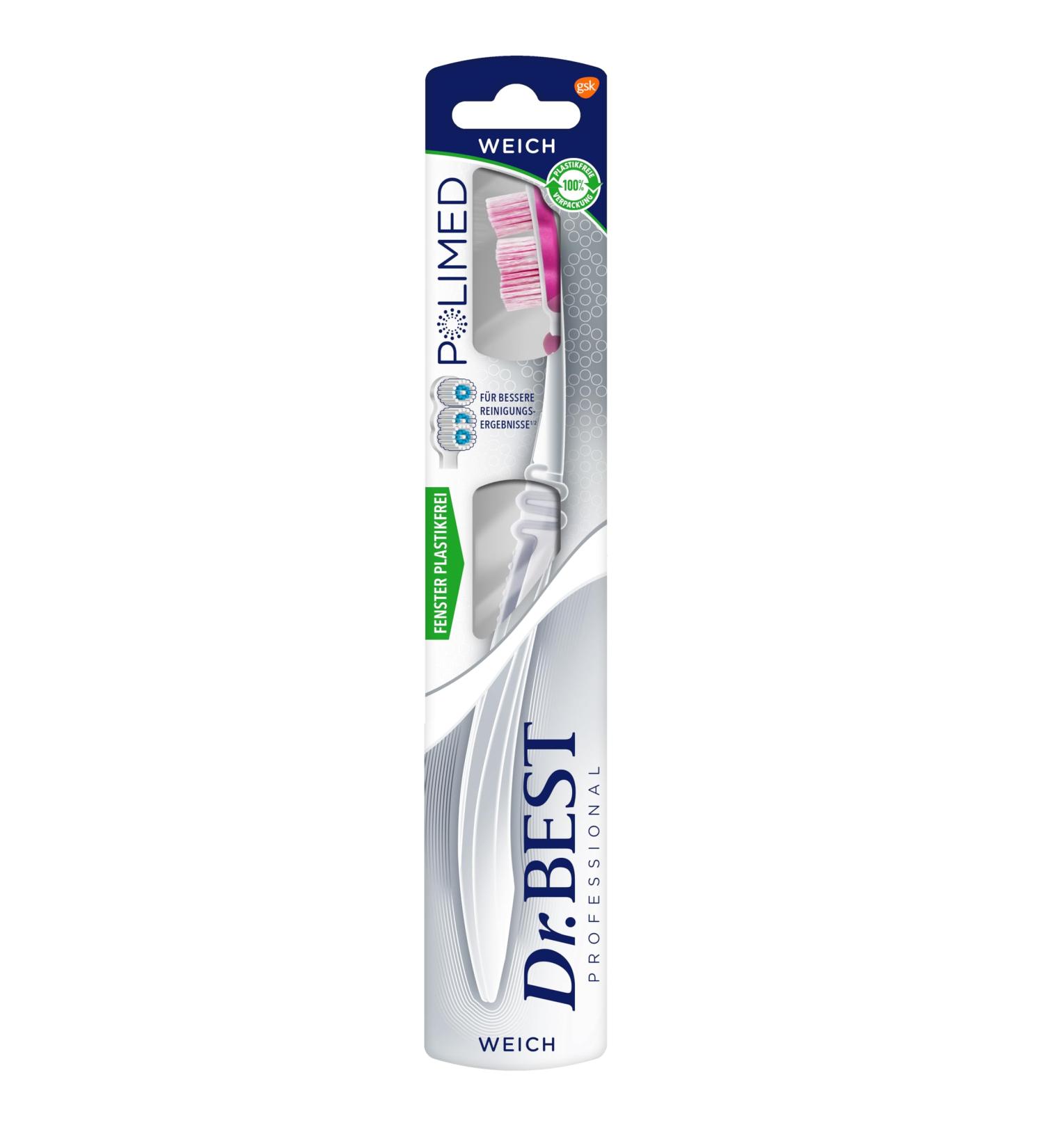 Dr. Best Polimed Toothbrush - Soft Bristles (1 Piece) for 49% Better Cleaning in Hard-to-Reach Areas | International Shipping Available - Buy Online on GoSupps.com