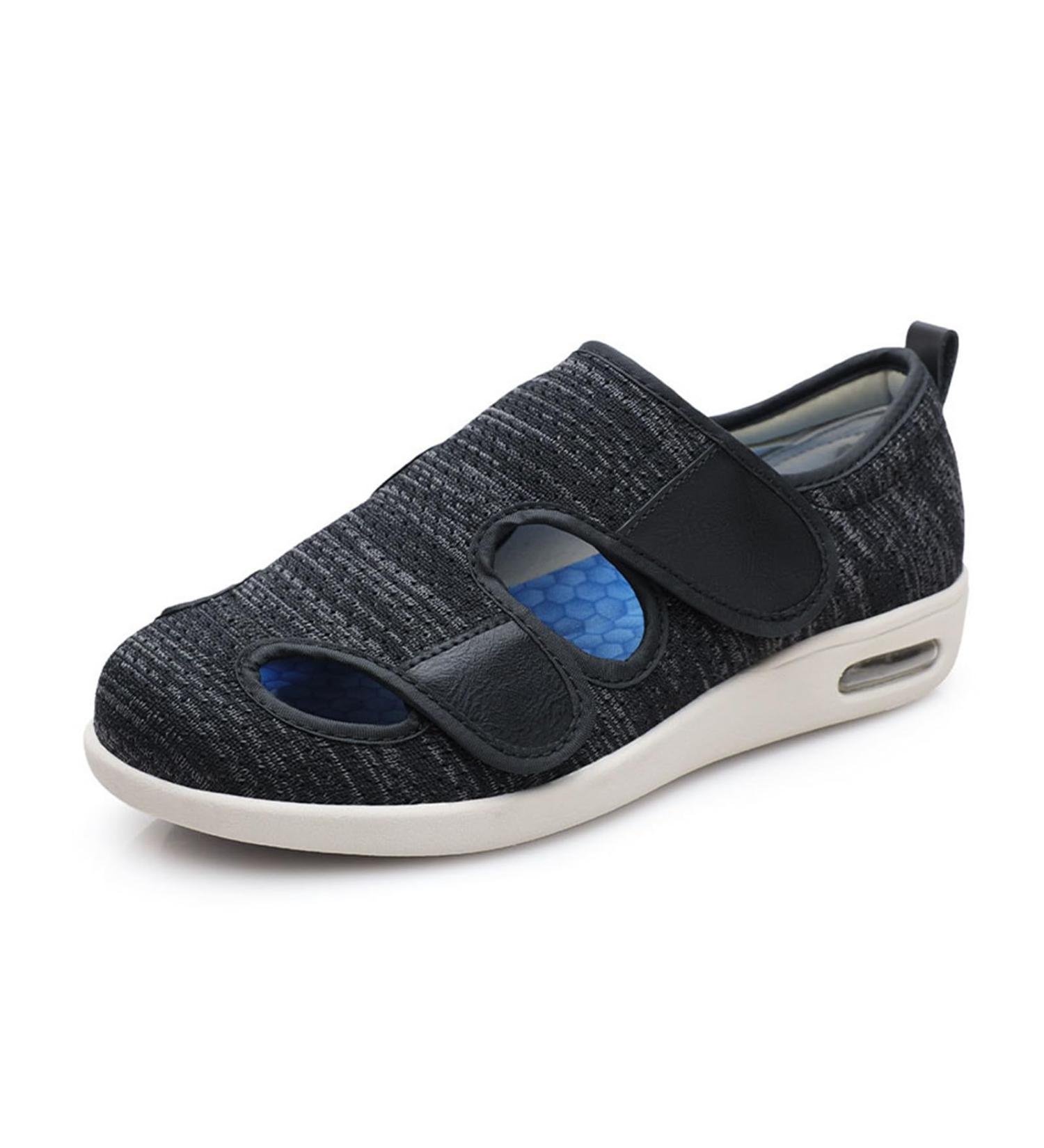 Buy Diabetic Foot Shoes for Men - Adjustable Edema Sneakers for Swollen Feet Arthritis Relief Elderly Comfort - Black Gray Size 12 - Buy Online on GoSupps.com