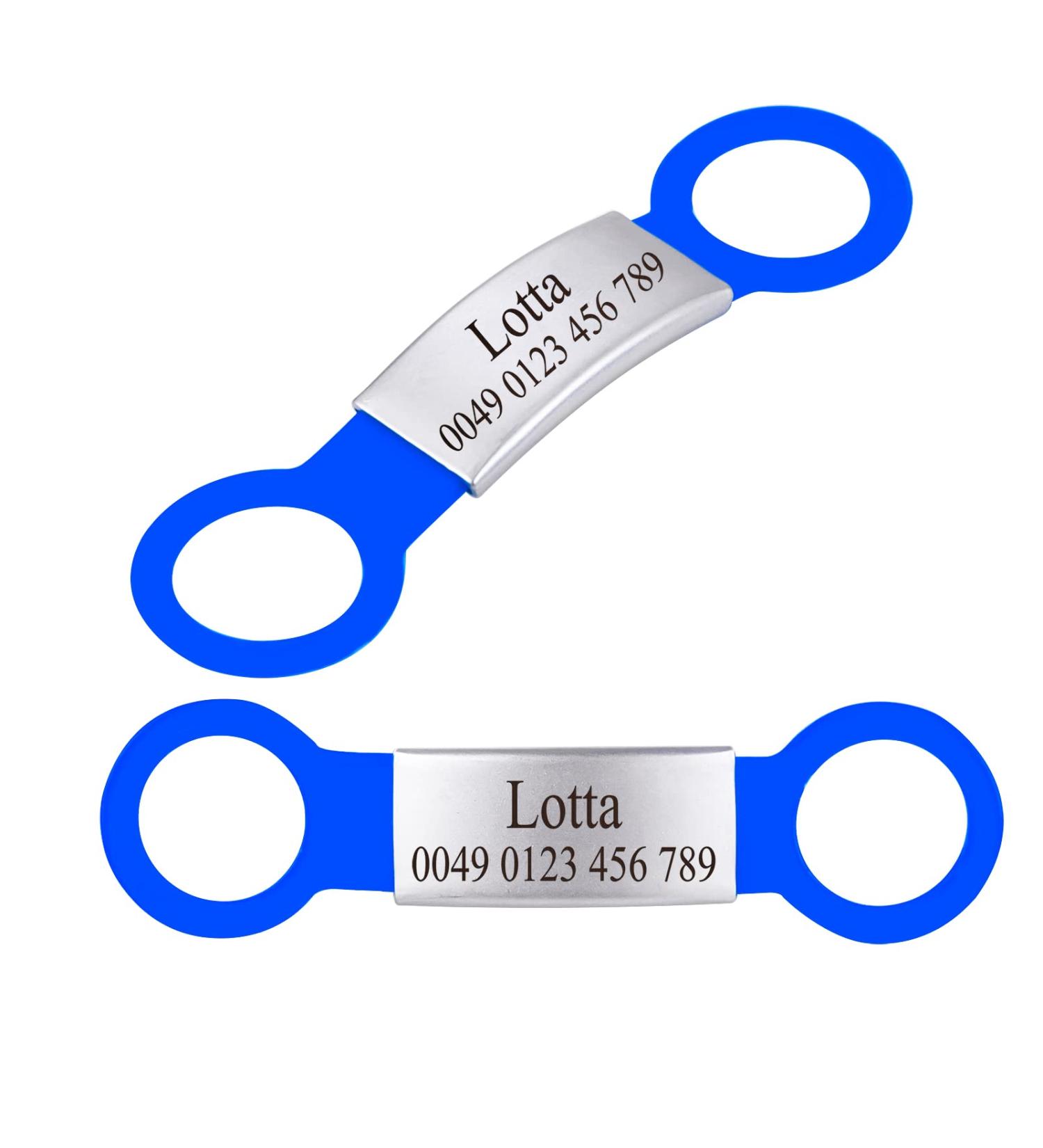 Personalized Silicone Dog ID Tags - 2 Pack Engraved Pet Name Plates for Dogs & Cats - Blue M - Buy Online on GoSupps.com