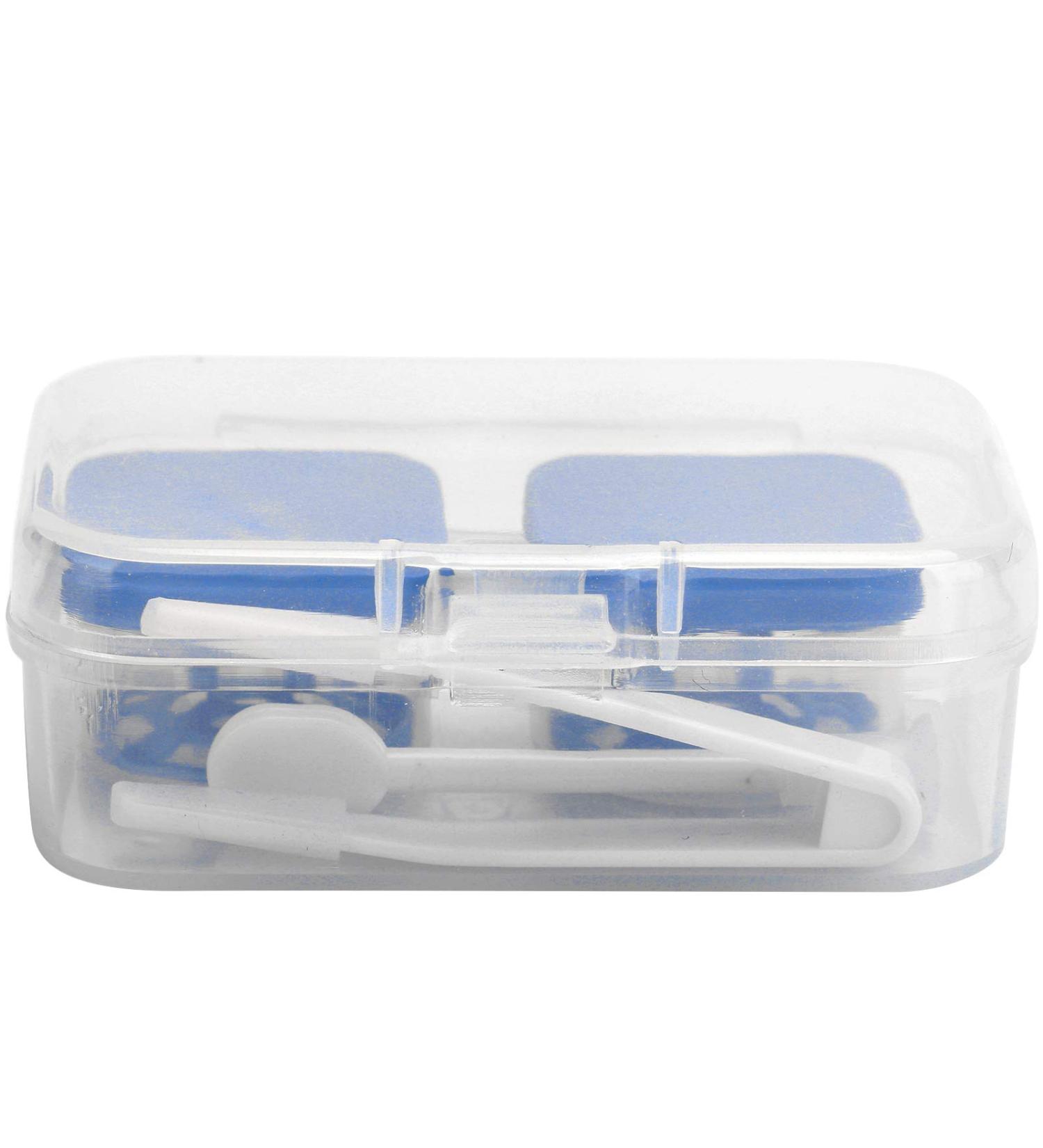 Portable Contact Lens Case - Ink Blue Plastic Cosmetic Organizer for Travel & Home | Ideal Gift - Buy Online on GoSupps.com