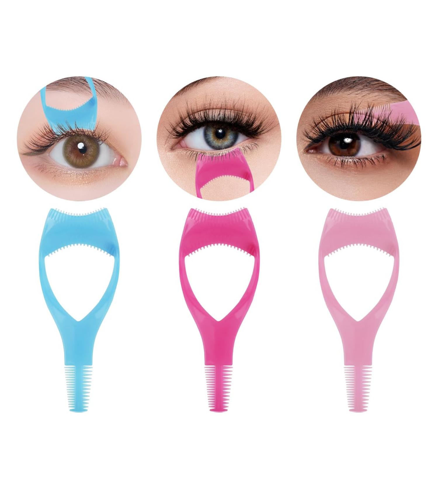Vukehon Eyelash Brush 3 Pack 3 in 1 Mascara Shield eyelash separator tool eyelash comb separator Lash Tool Useful Cosmetic Helper - Buy Online on GoSupps.com