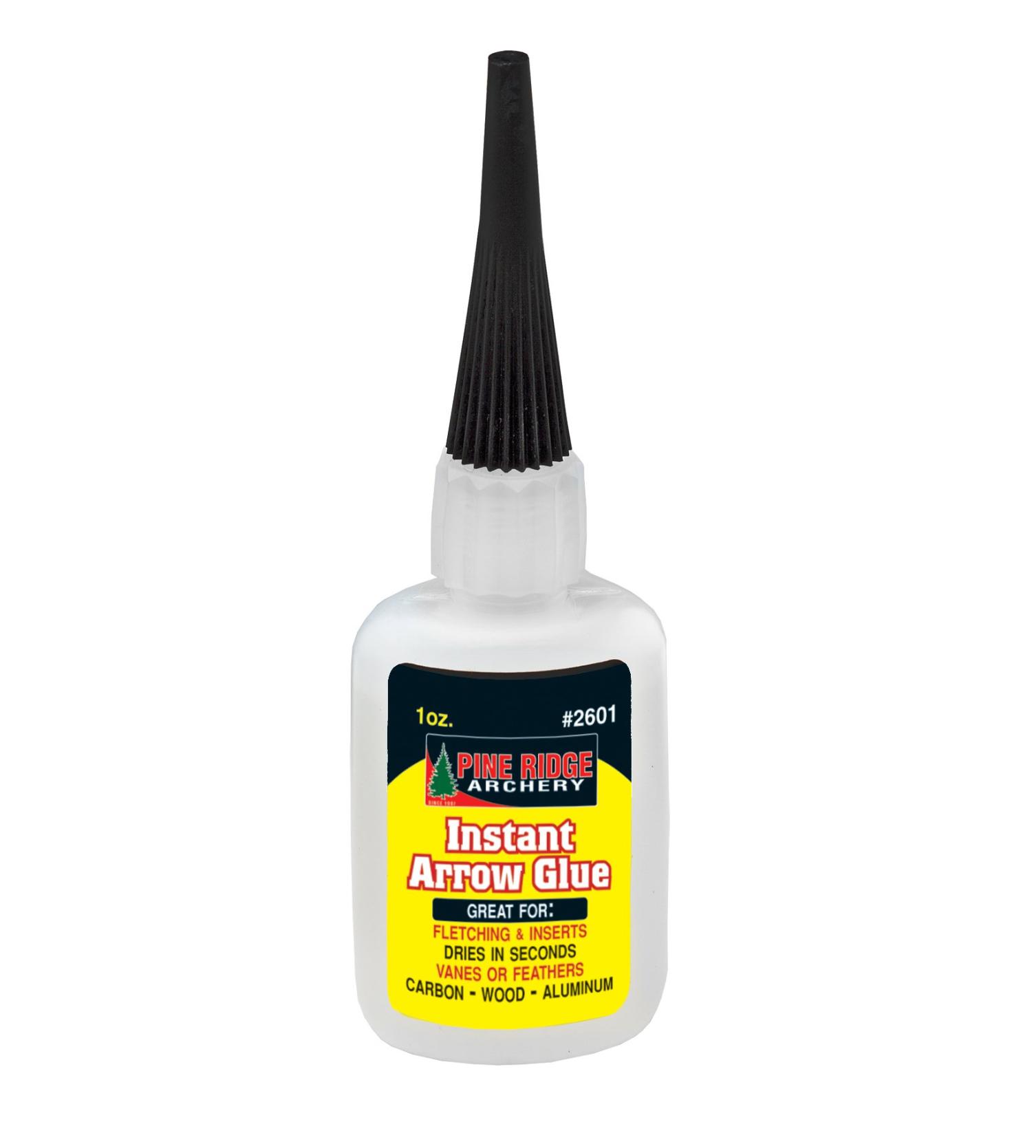 Pine Ridge Archery Instant Arrow Glue, The Best Fletching Adhesive for Fletching Vanes, Feathers and Inserts, Perfect for Aluminium, Carbon and Wood Shafts, 1 oz