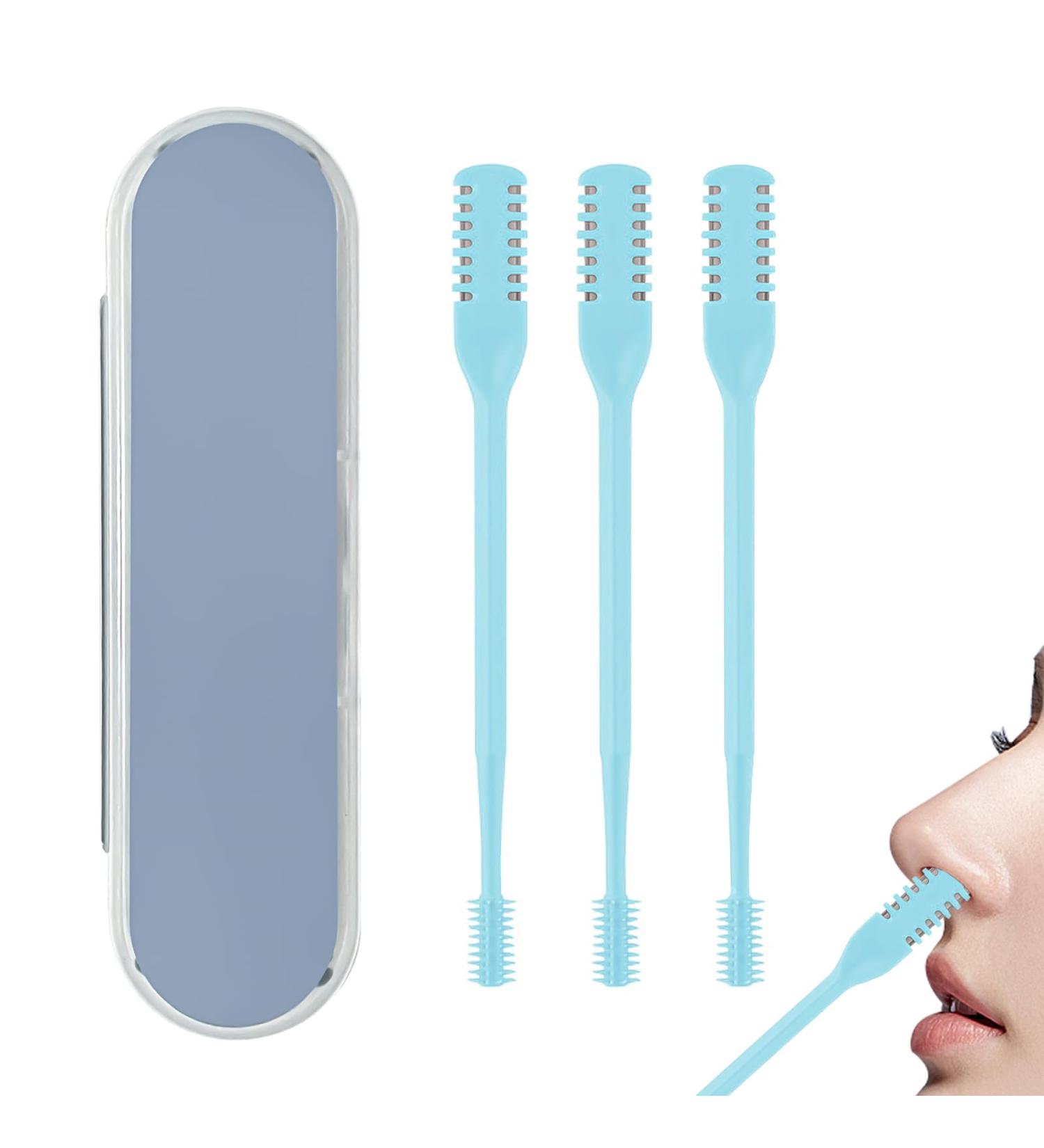 3 Pack Nose Hair Trimmer - 2 in 1 Professional Double Headed Hair Clipper & Remover (Blue) - Perfect for Men & Women - International Shipping Available - Buy Online on GoSupps.com