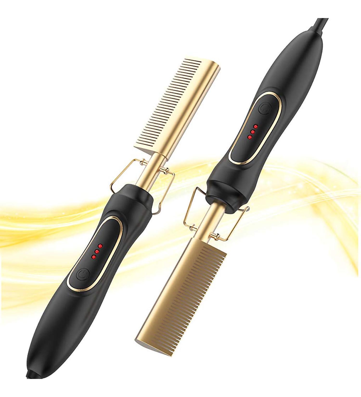 2-in-1 Hot Hair Brush & Straightener | Electric PTC Heating Curler + Dryer for Home Use - Buy Online on GoSupps.com