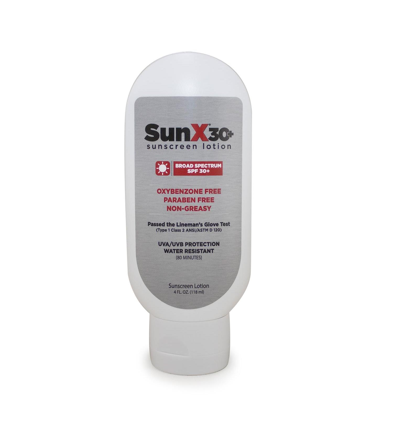 Sun X 30+ SPF Oil-Free Sunscreen Lotion (4oz) - Paraben-Free Oxybenzone-Free Broad Spectrum UVA/UVB Protection Water & Sweat Resistant - Buy Online for Fast International Shipping - Buy Online on GoSupps.com