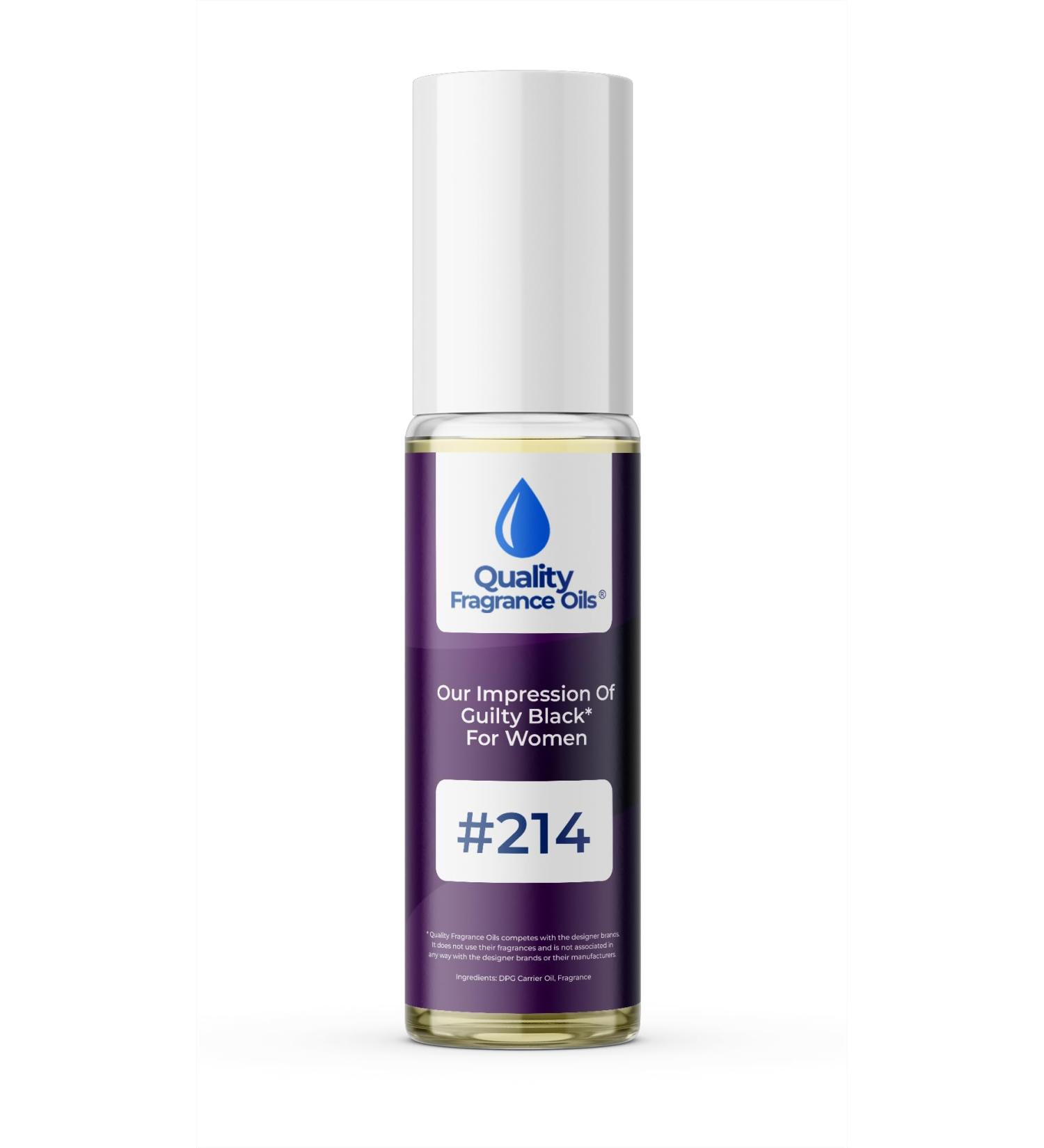 Quality Fragrance Oils' Impression #214 Inspired by Guilty Black for Women (10ml Roll On) Guilty Black for Women Impression #214 0.34 Fl Oz (Pack of 1) - Buy Online on GoSupps.com