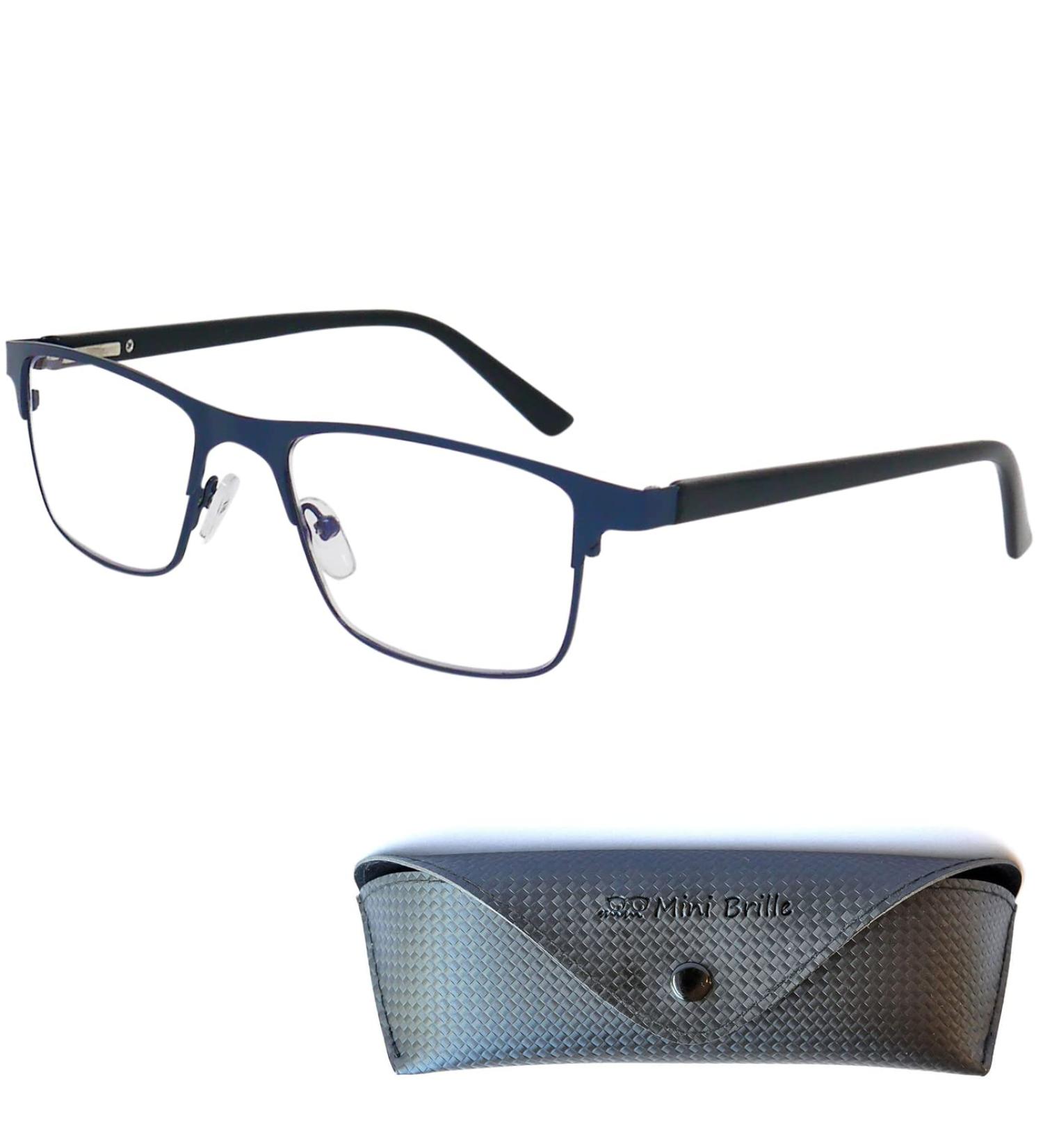 Metal Blue Light Blocking Reading Glasses - Stainless Steel Frame - Anti Blue Light Filter - 2.0 Dioptres - for Women and Men - Buy Online on GoSupps.com