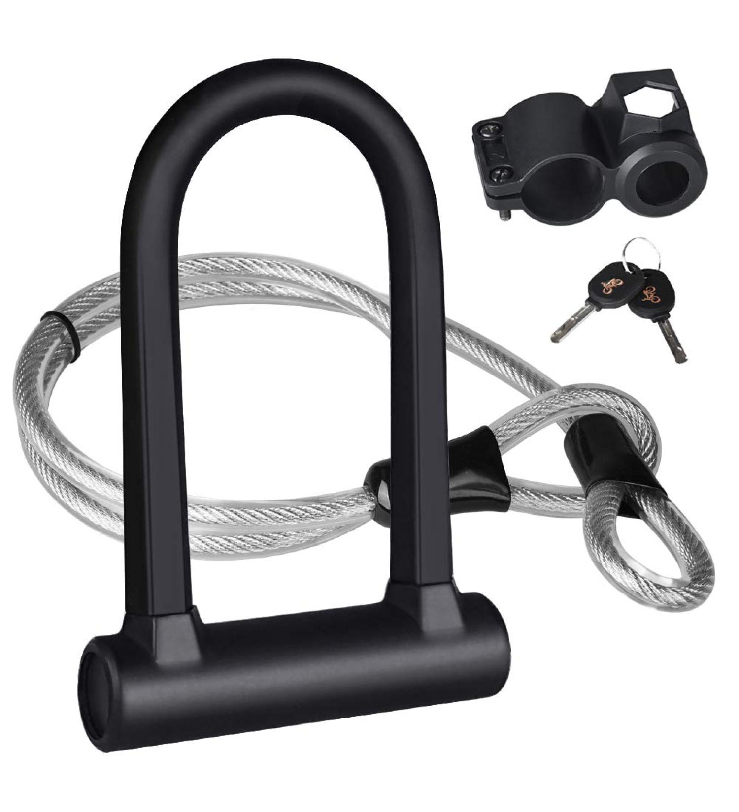 KASTEWILL Bike U Lock with 16mm Shackle and Security Cable - Heavy Duty Anti Theft Combination U Bolt Lock for E-Bike, Mountain Bike, Road Bike - 4ft Length (Small) - Buy Online on GoSupps.com