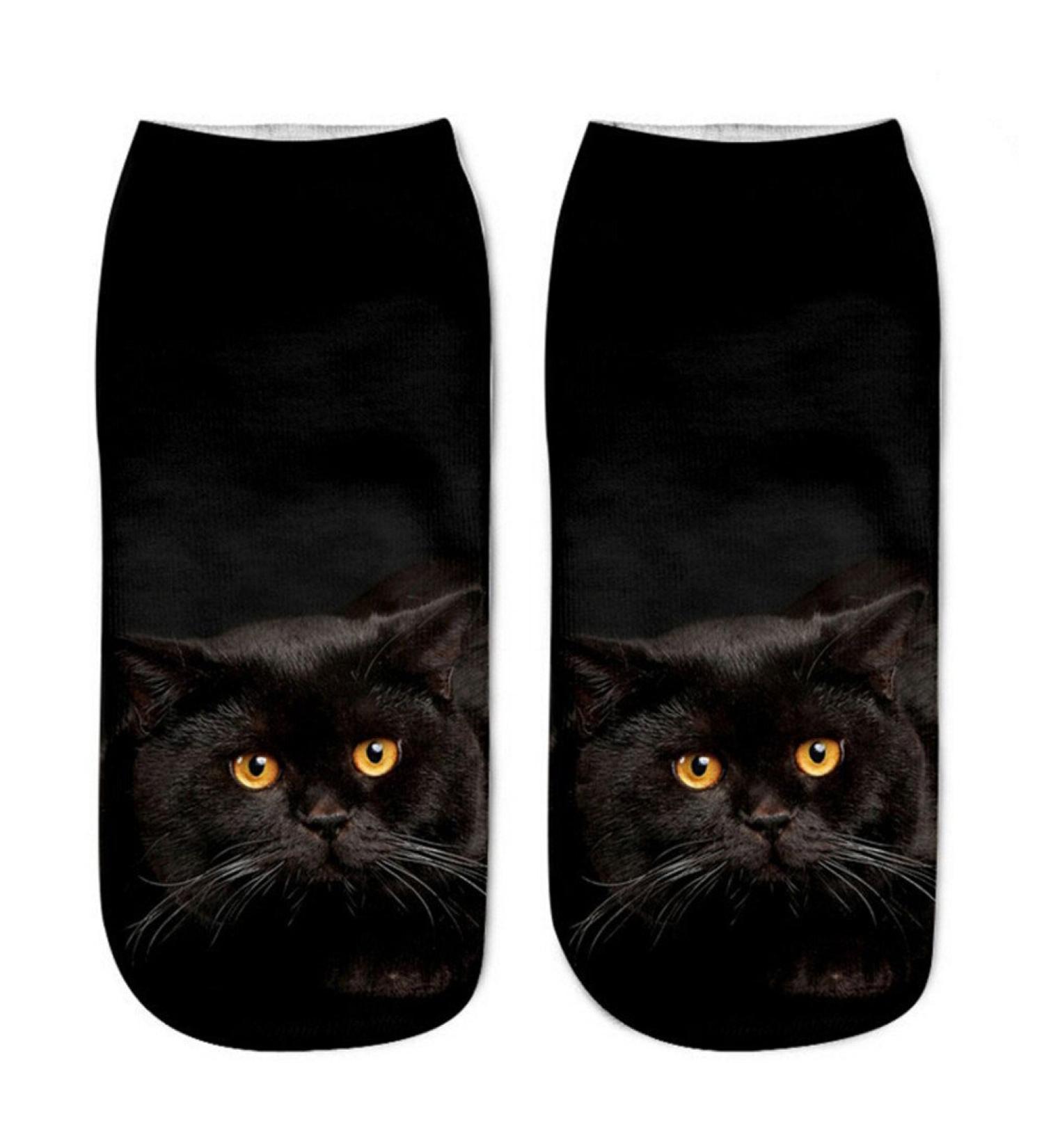 Women's Men's Fashion Animal Cute 3D Cat Printed Casual Soft Ankle Socks