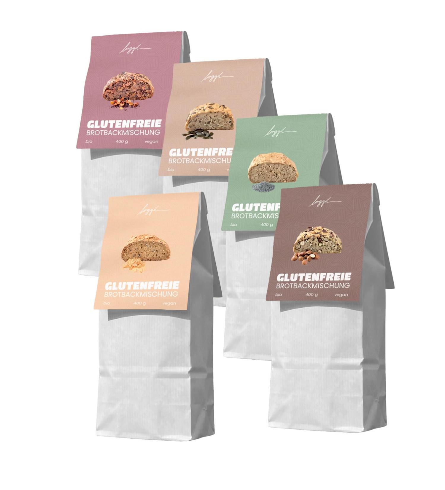 Logg Gluten-Free Bread 5-Way Pack (5x400g) - Organic Vegan Keto Protein Bread | Low Carb Nut & Kernig Varieties - Buy Online on GoSupps.com