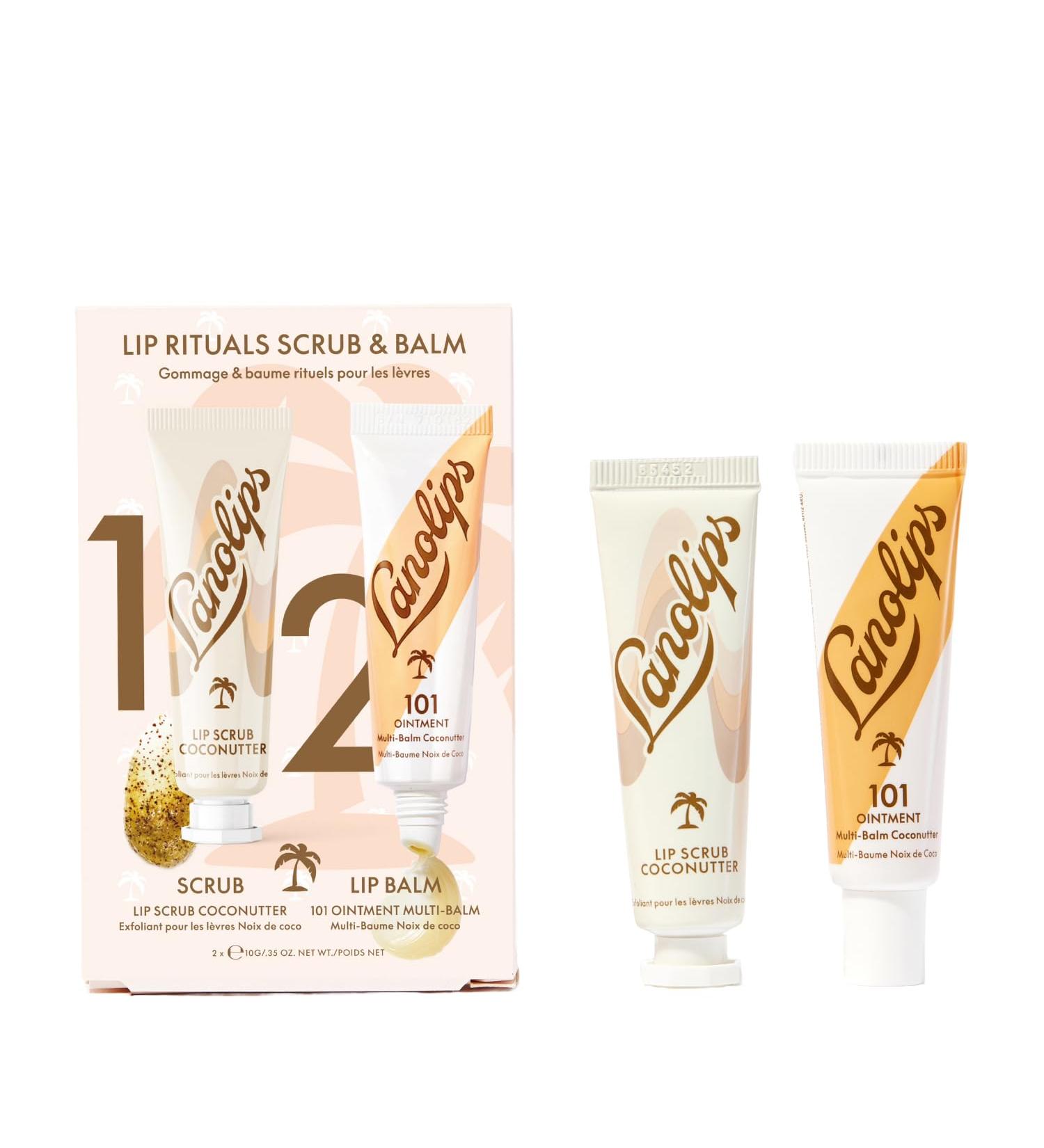 Lanolips Coconutter Lip Scrub & Lip Balm - Lip Rituals Lip Care Kit Infused with Pure Lanolin & Coconut Oil - Gently Smoothes and Hydrates Dead Skin (2 Count) - Buy Online on GoSupps.com