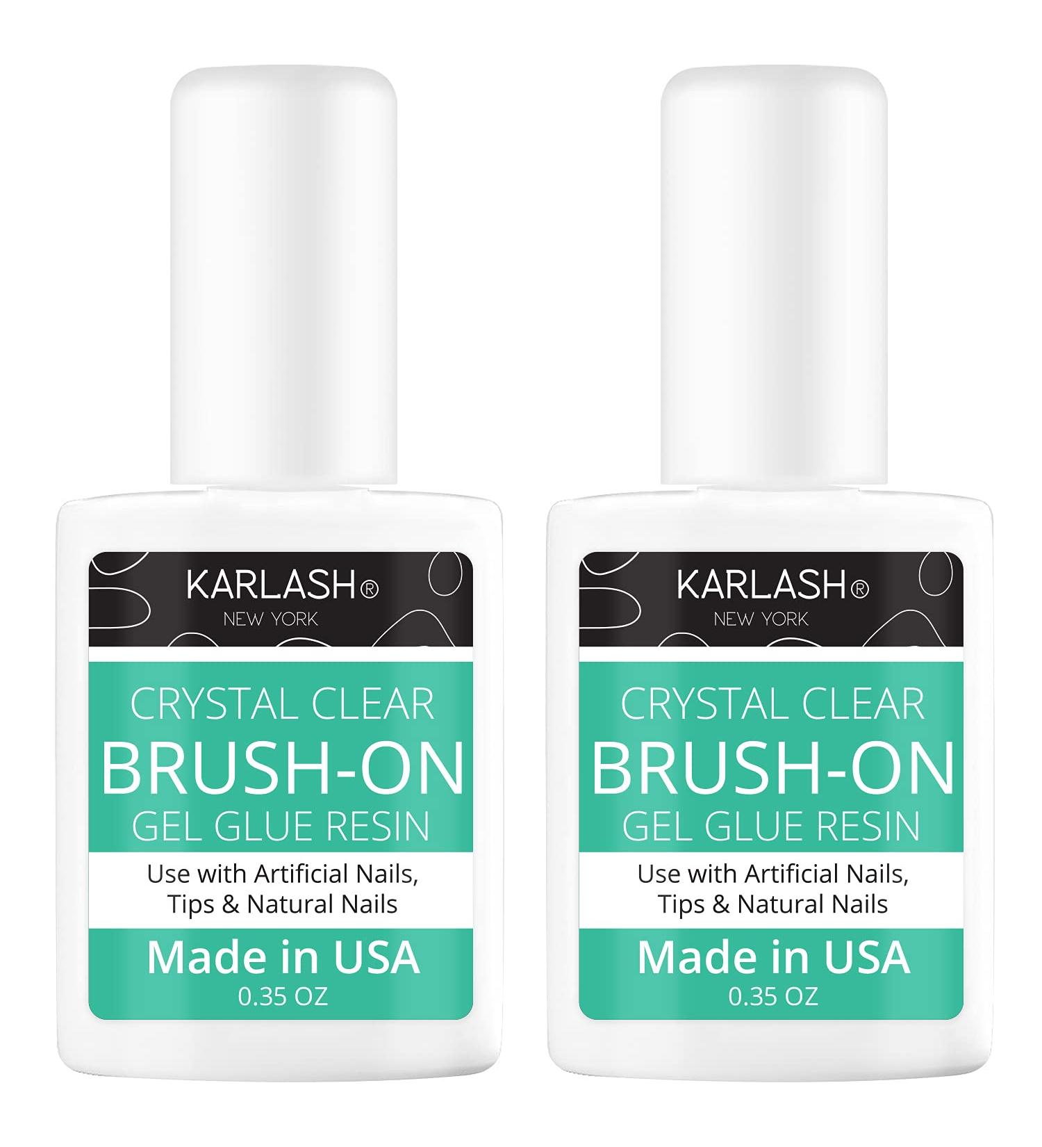Karlash Super Strong Brush On Nail Glue for Acrylic & Press-On Nails - 2 Pack Adhesive for False Nail Art, Glitter, Gems - Clear Tip Bond - Buy Online on GoSupps.com