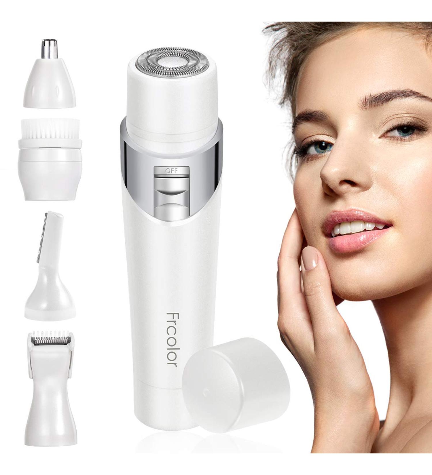 Frcolor 5 in 1 Painless Electric Hair Removal for Women - Face, Lip, Chin, Cheek, Nose, Eyebrow Trimmer & Facial Brush - Buy Online on GoSupps.com