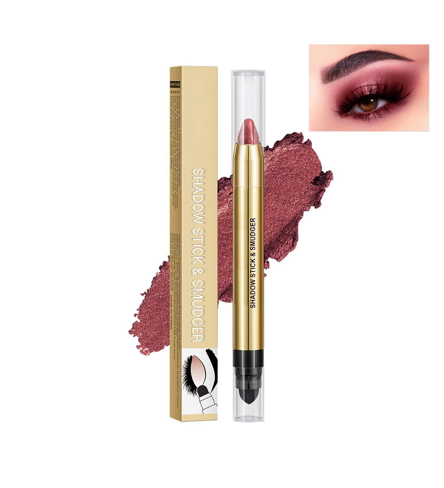 Eyeshadow Stick 2 in 1 Glitter Eyeshadow Pencil Waterproof Long-lasting Eyeshadow Brightener Smooth Shimmer Stick with Soft Brush for Eye Makeup (#06) - Buy Online on GoSupps.com