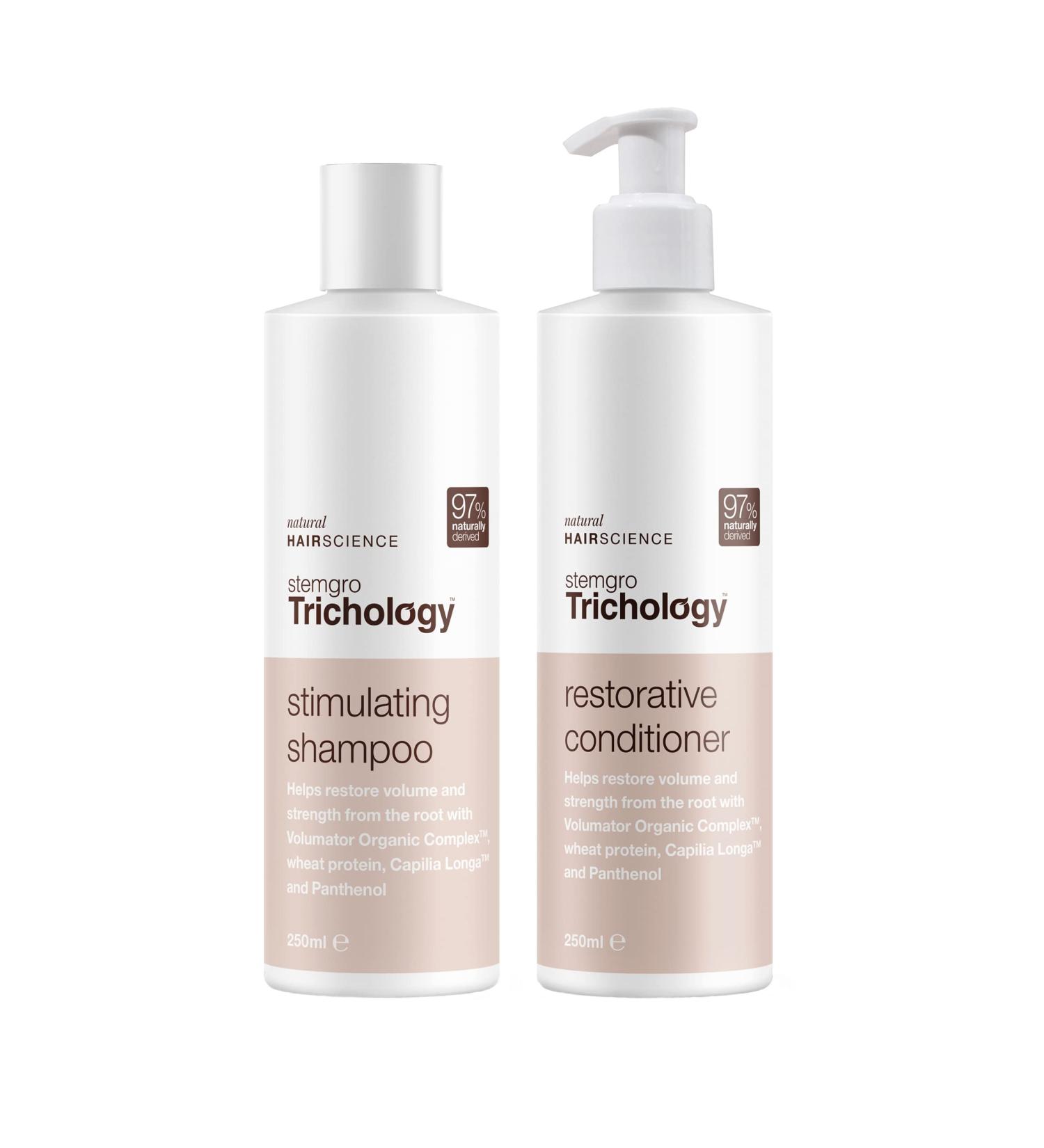 Stemgro Trichology Hair Growth Shampoo & Conditioner Set - Clinically Proven Hair Loss Treatment for Women - 250ml x 2 - Buy Online on GoSupps.com