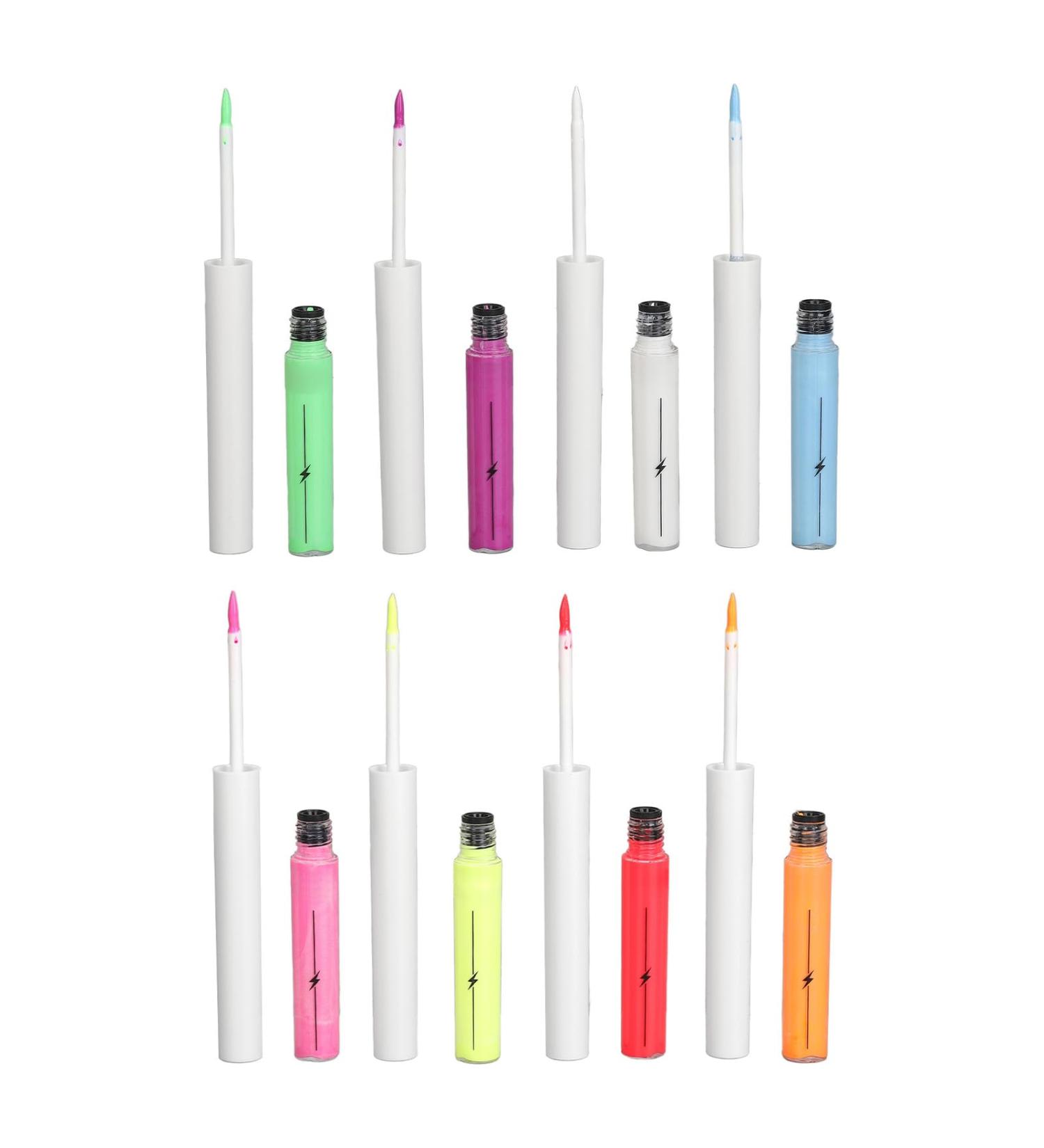 Jauarta 8 Colors Glow Neon Liquid Set Colorful Fast Drying Pigmented Neon Pencil for Makeup - Buy Online on GoSupps.com