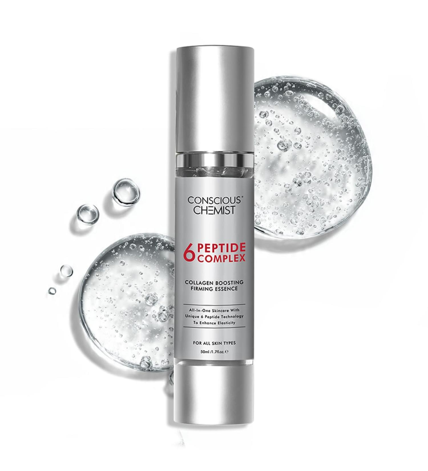 Conscious Chemist 6 Peptide Face Serum Collagen-Boosting Firming & Hydrating With Niacinamide & Hyaluronic Acid Anti-Aging Serum for Fine Lines & Wrinkles 50ml For Men & Women - Buy Online on GoSupps.com