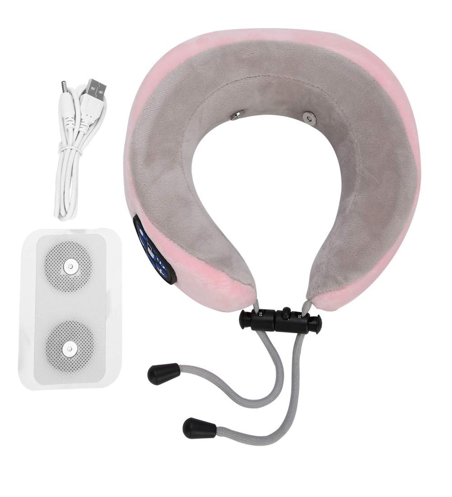 Buy Electrical Neck Massage Device - U-Shaped Pink Pillow for Comfortable Neck & Shoulder Relief | International Shipping Available - Buy Online on GoSupps.com