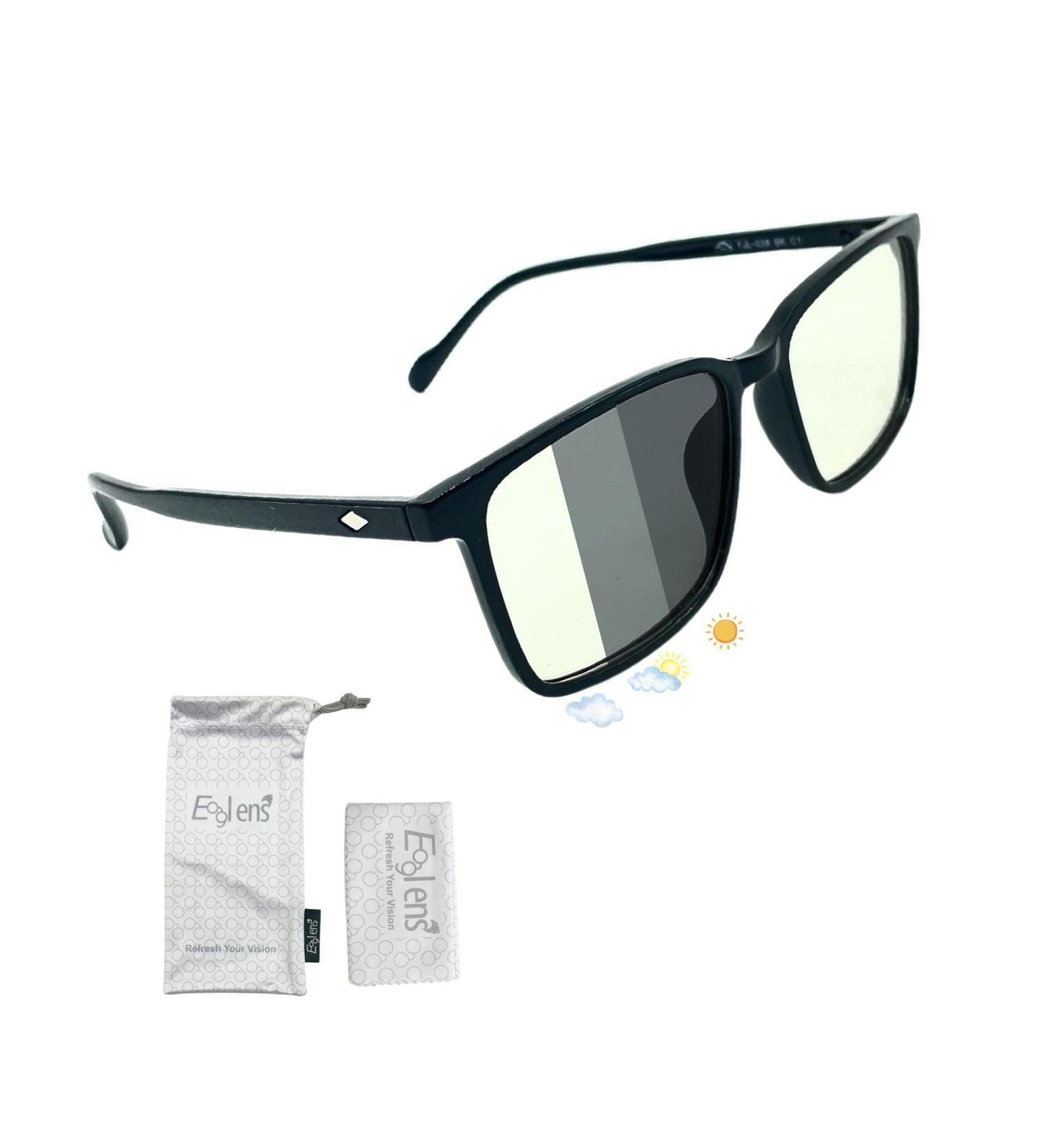 Blue Light Blocking Photochromic Glasses - Anti Eyestrain UV Protection for TV Phone Computer & Gaming - Stylish Black & Clear Sunglasses - Buy Online on GoSupps.com