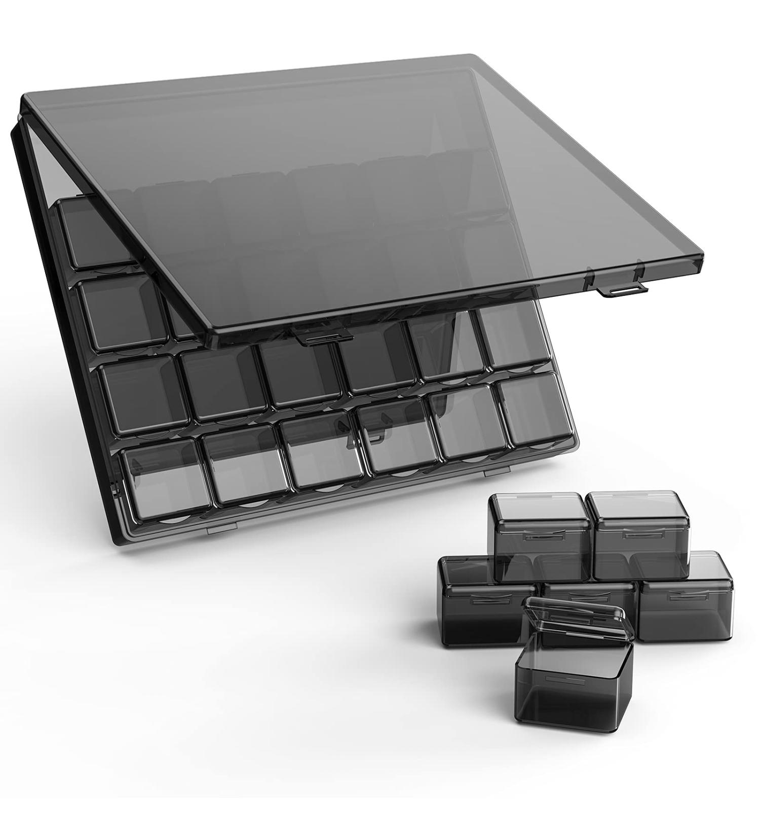 DOHIMGIO 30-Pack Stackable Plastic Organizer Containers with Lids- Beads, Glitter, Slime, Paint & Seed Storage - Black - Buy Online on GoSupps.com