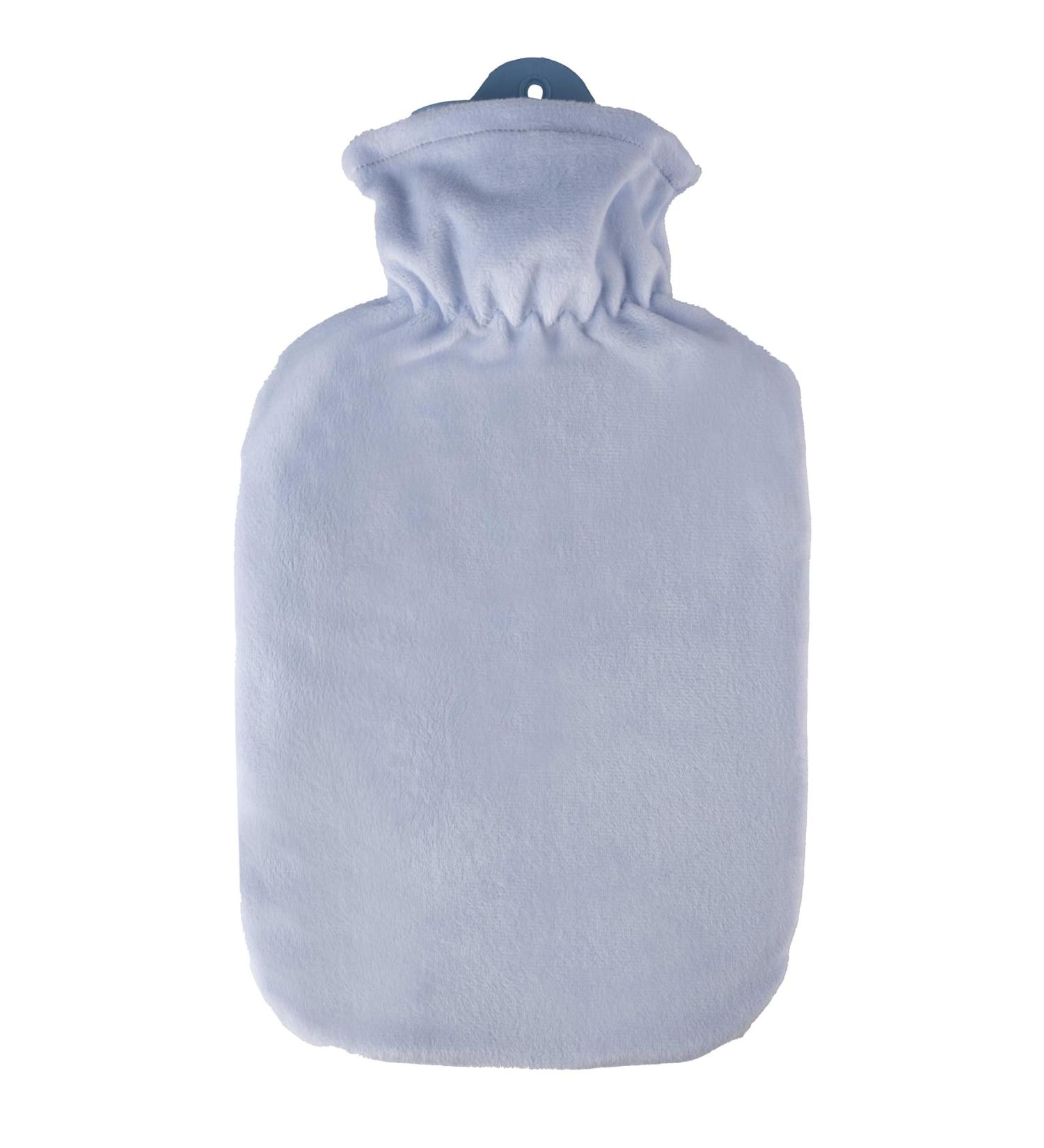 S nger 2.0 litre rubber hot water bottle with classic fleece cover in pastel blue