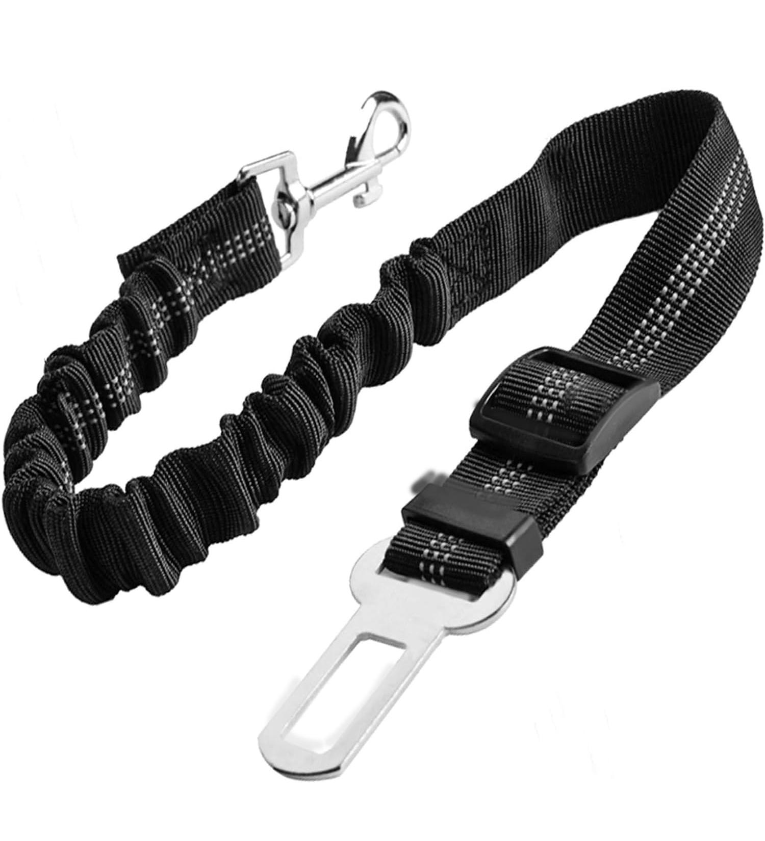 Adjustable Dog Car Seat Belt Harness Pet Safety Belt with Elastic Strap Dog Car Harness for Travel Black 20in-29in long - Buy Online on GoSupps.com