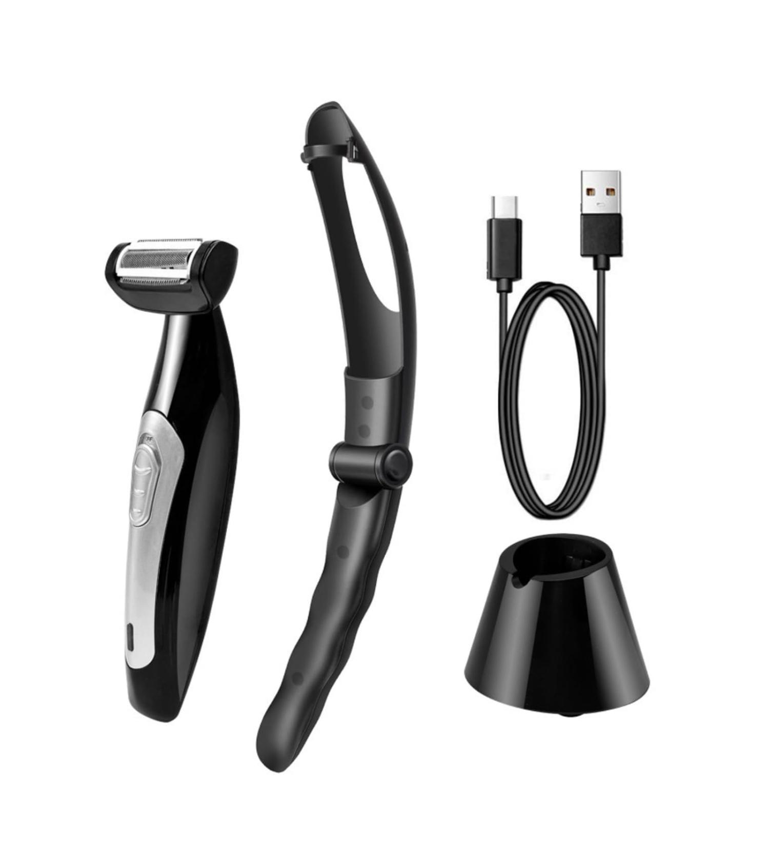 Body Hair Trimmer for Men | Electric Back Shaver & Pubic Hair Groomer | Wet Dry Use | Manscaped Kit with Removable Long Handle - Buy Online on GoSupps.com