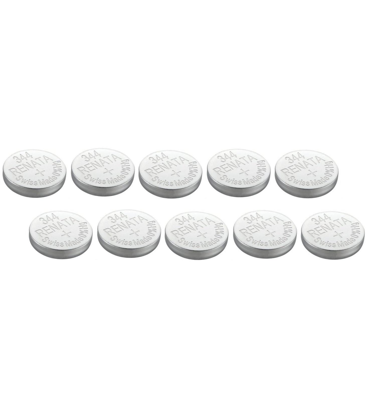 Renata 344 SR1136SW Batteries - 1.55V Silver Oxide 344 Watch Battery (10 Count)