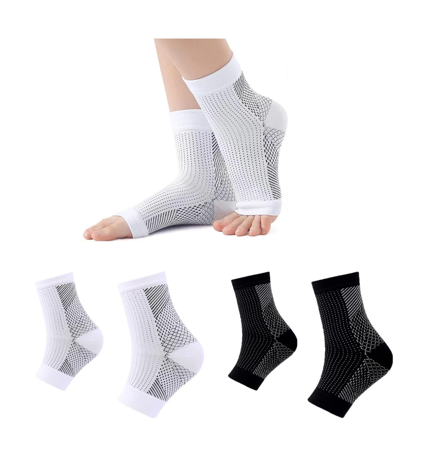 Buy GANMFOYC Plantar Fasciitis Compression Socks - 2 Pairs Heel Spur Foot Bandage for Sports & Fitness - Size S-M Black & White - International Shipping Available - Buy Online on GoSupps.com