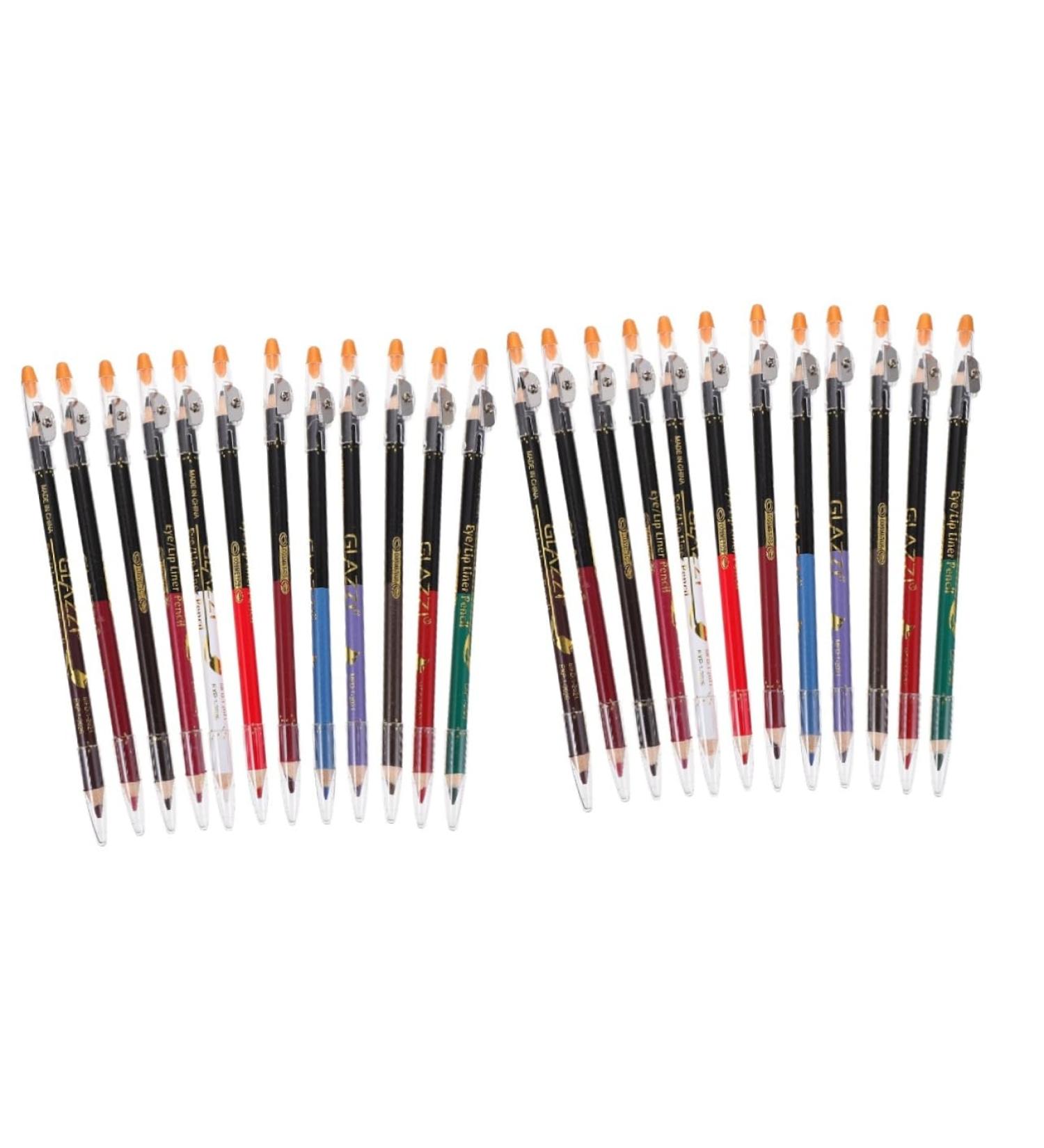 HAPINARY 24 Pcs Lip Liner Eyeliner Lip Pencil Eyebrow Definer Pen Eye Shadow Pencil Lipstick Pencil Wooden - Buy Online on GoSupps.com