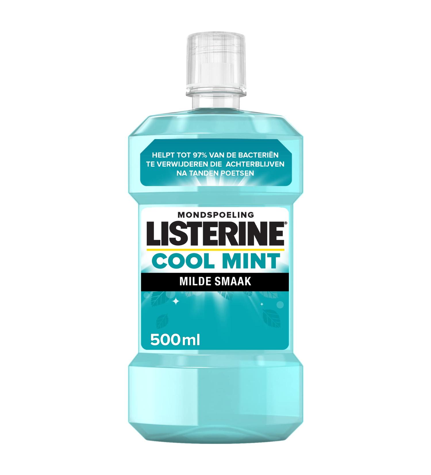  Listerine Listerine Cool Mint Mild Taste alcohol-free mouthwash with essential oils helps eliminate bacteria and ensures long-lasting fresh breath 6 x 500 ml - Buy Online on GoSupps.com