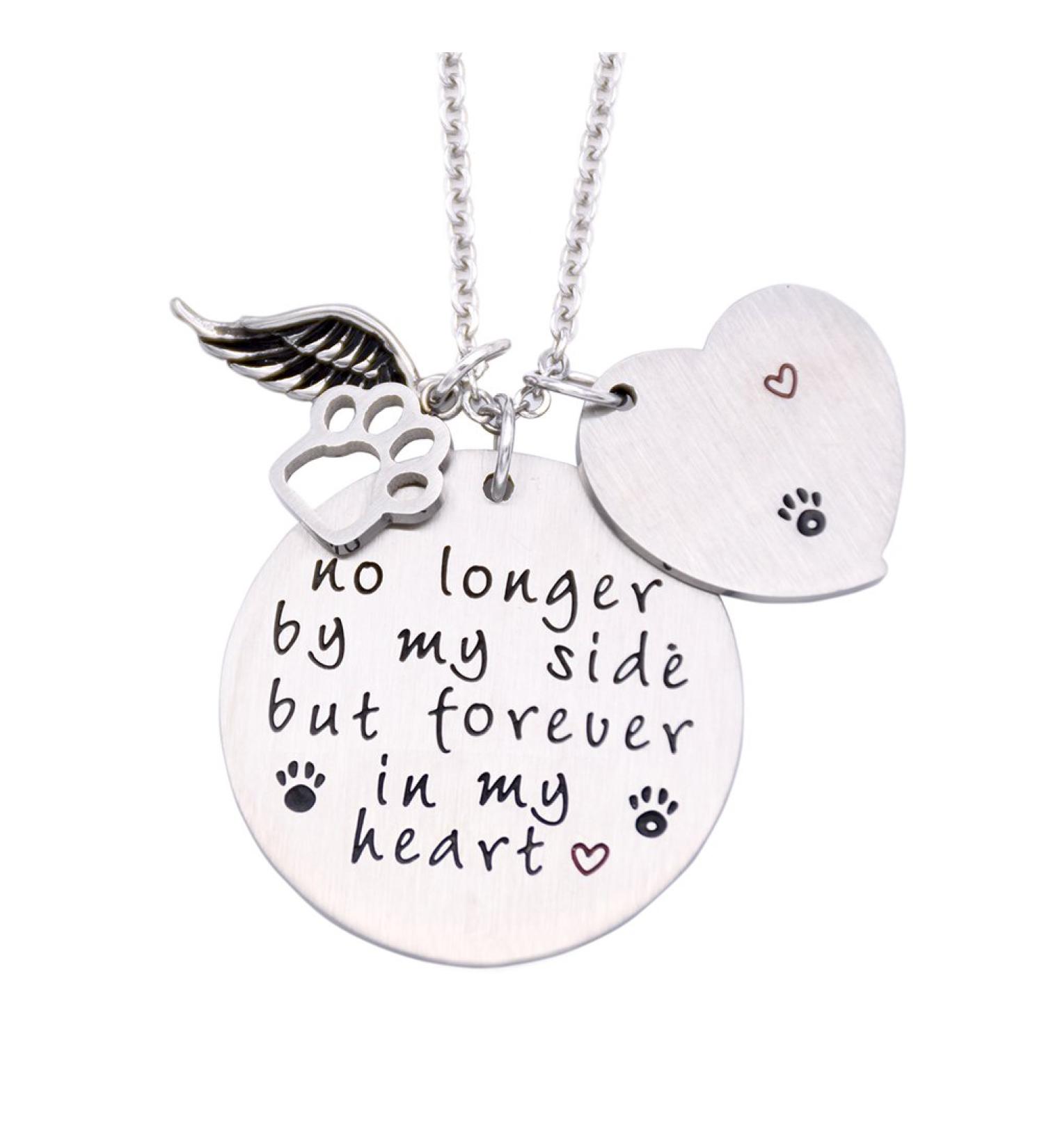 O.RIYA Loss of Pet Necklace - Hand Stamped Dog Cat Memorial Jewelry - Pet Memorial Necklace in White - Buy Online on GoSupps.com