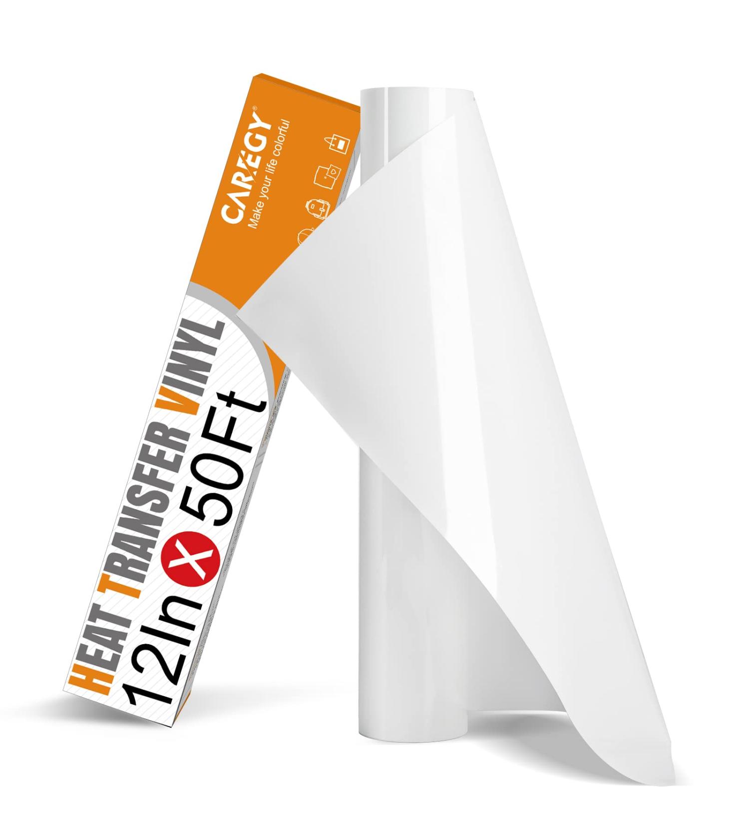 CAREGY Heat Transfer Vinyl HTV for T-Shirts - 12 x 50' Roll in White - Buy Online on GoSupps.com