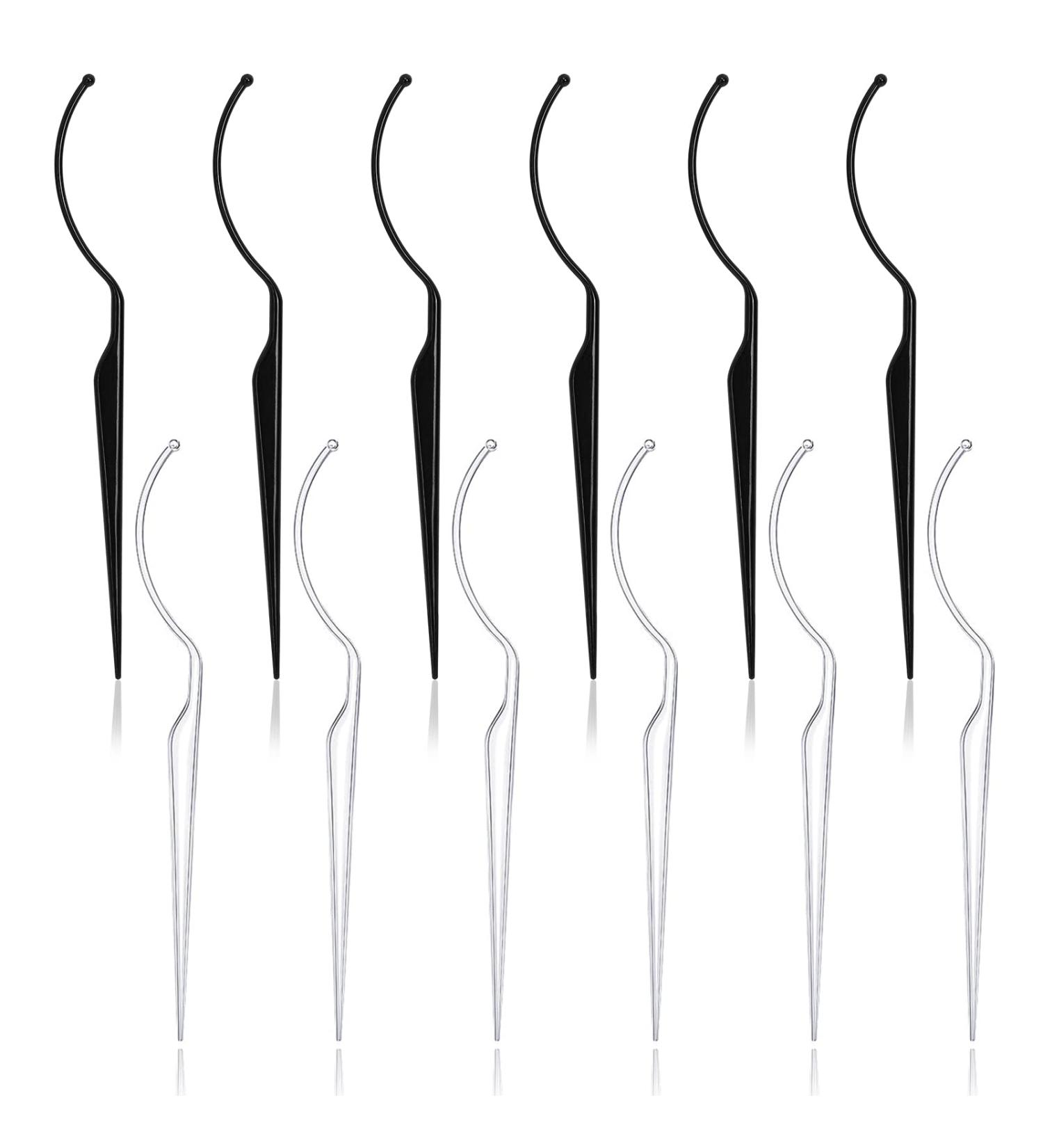 12 Pcs False Eyelashes Display Sticks - 3D Eyelash Extensions Applicator Tool for Easy Try-On & Grafting (Black & Transparent - Buy Online on GoSupps.com