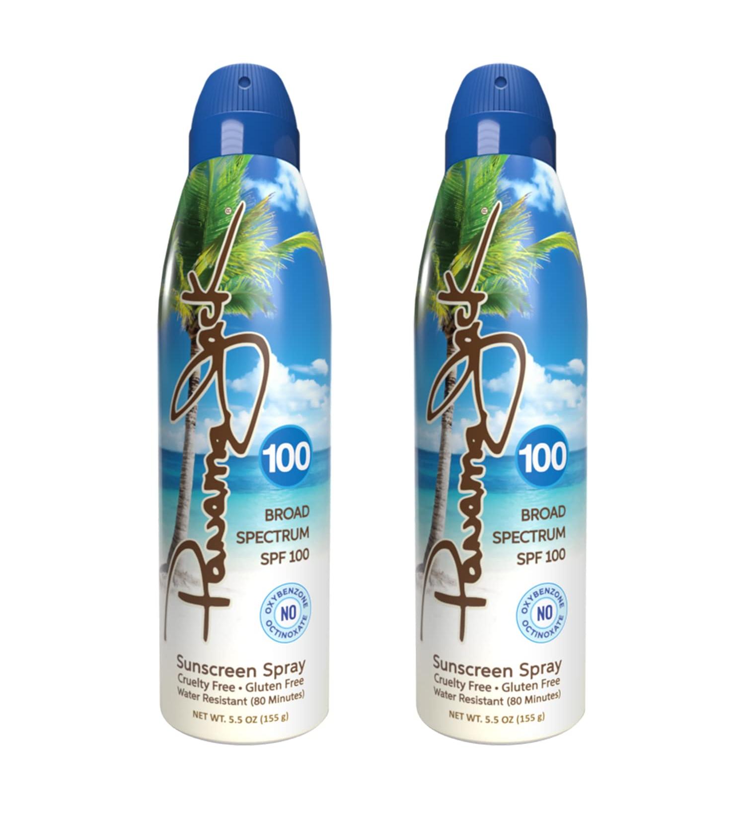 Panama Jack Continuous Spray Sunscreen - SPF 100 Broad Spectrum UVA/UVB Protection Reef-Friendly PABA Paraben Gluten & Cruelty Free Water Resistant (80 Minutes) 5.5 OZ (Pack of 2) 5.5 Fl Oz (Pack of 2) - Buy Online on GoSupps.com