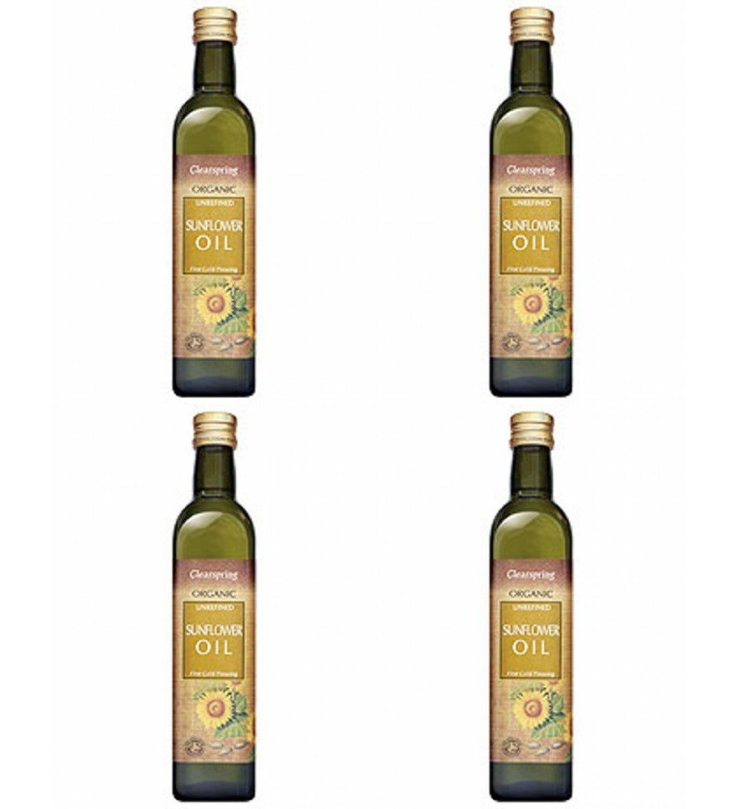 Clearspring | Sunflower Oil Organic | 4 x 500ml - Buy Online on GoSupps.com