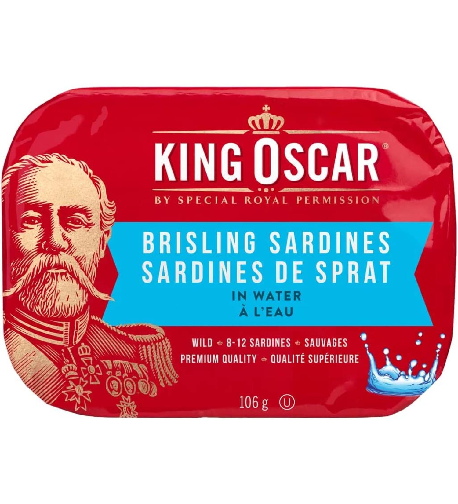 King Oscar Wild-caught Brisling Sardines in Water 106.00 g (Pack of 12) Sardines in Water 106 g (Pack of 12) - Buy Online on GoSupps.com