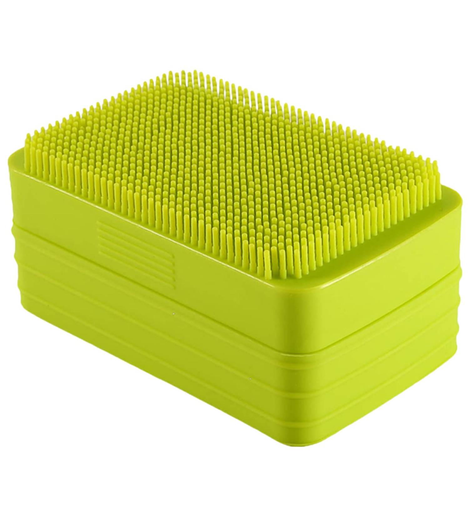 Green Healeved Box Soap Dish with Scalp Massagers, Loofah, and Silicone Shower Accessories - Buy Online on GoSupps.com