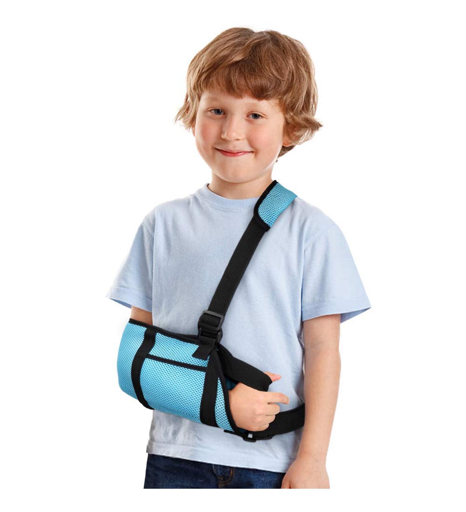 Child Arm Sling & Shoulder Immobilizer | Kids' Arm Loop with Waistband & Storage Bag - Support for Broken Arm Elbow & Wrist Injuries - Buy Online on GoSupps.com